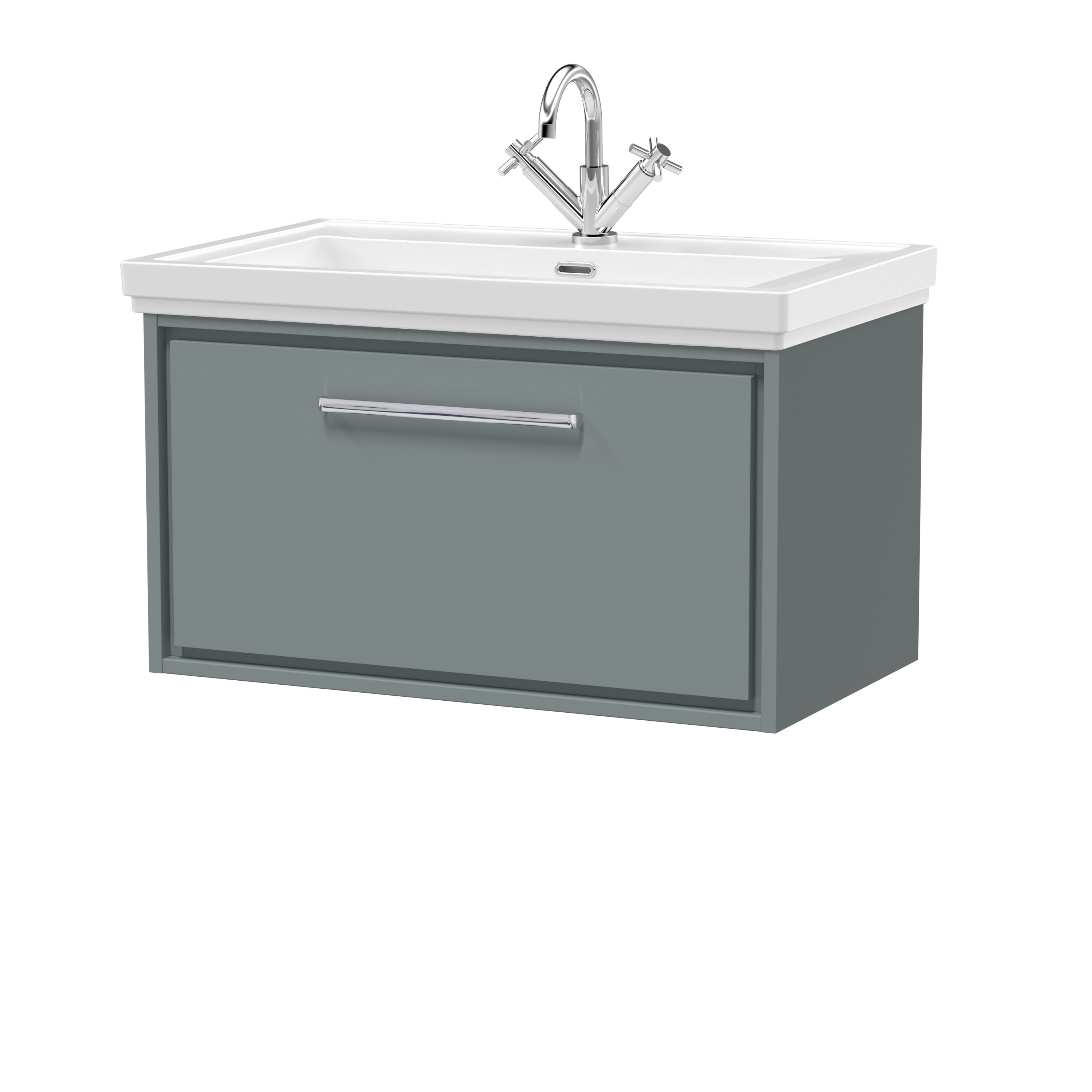 Hudson Reed Lille Coastal Grey 800mm Wall Hung Single Drawer Vanity with Basin 1 Tap Hole LIL2325A