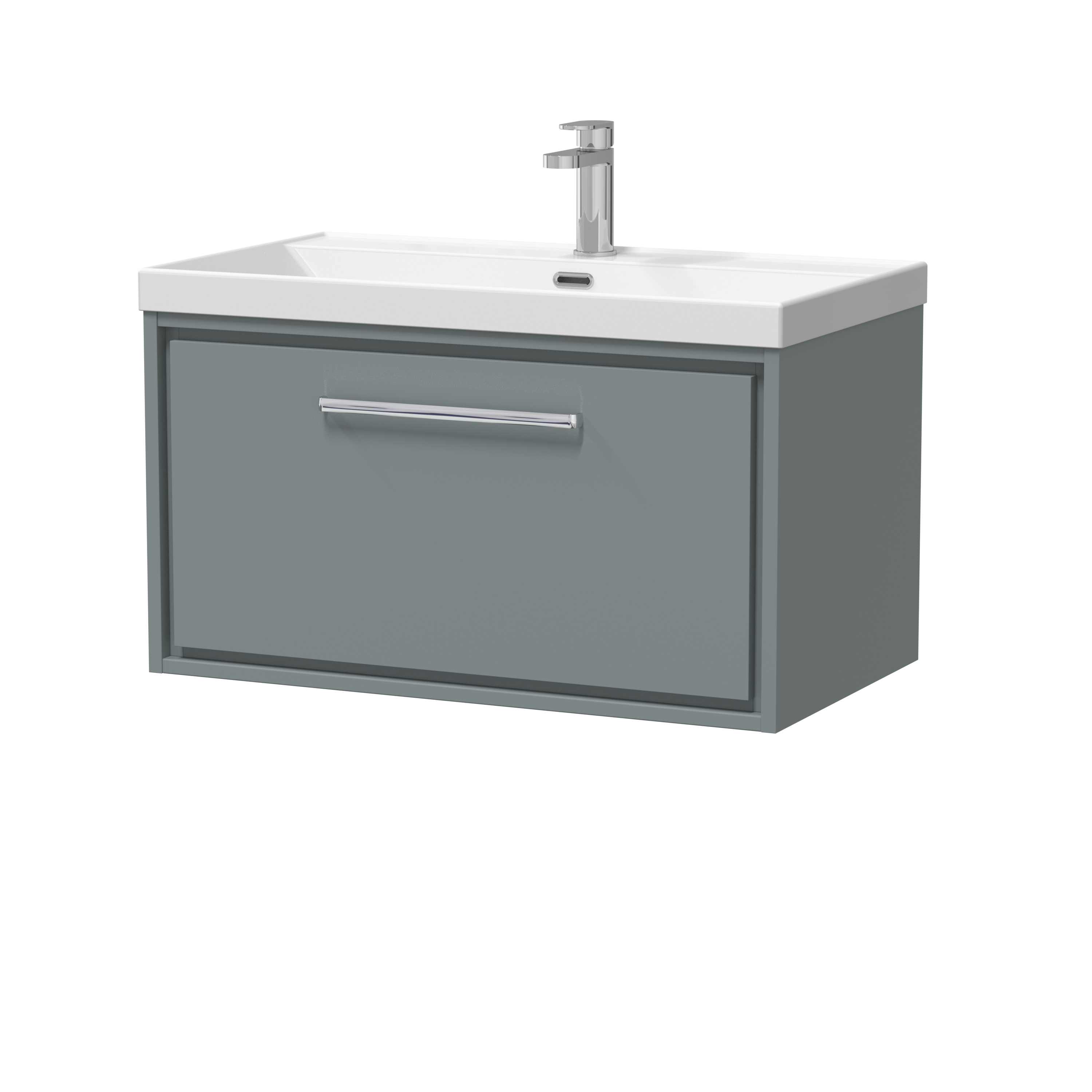 Hudson Reed Lille Coastal Grey 800mm Wall Hung Single Drawer Vanity with Basin 1 Tap Hole LIL2325E