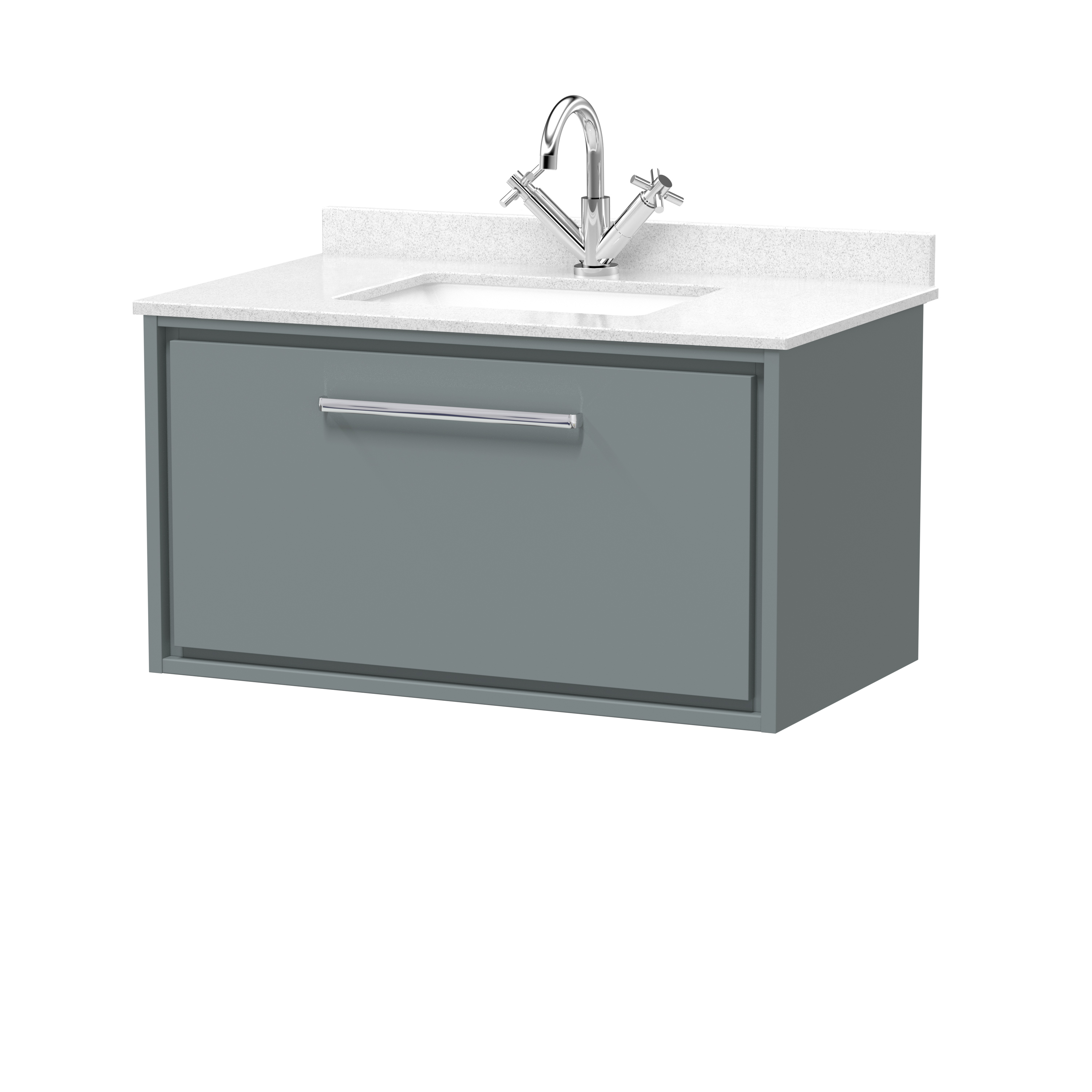 Hudson Reed Lille Coastal Grey 800mm Wall Hung Vanity with Marble Worktop Basin LIL2325WS1