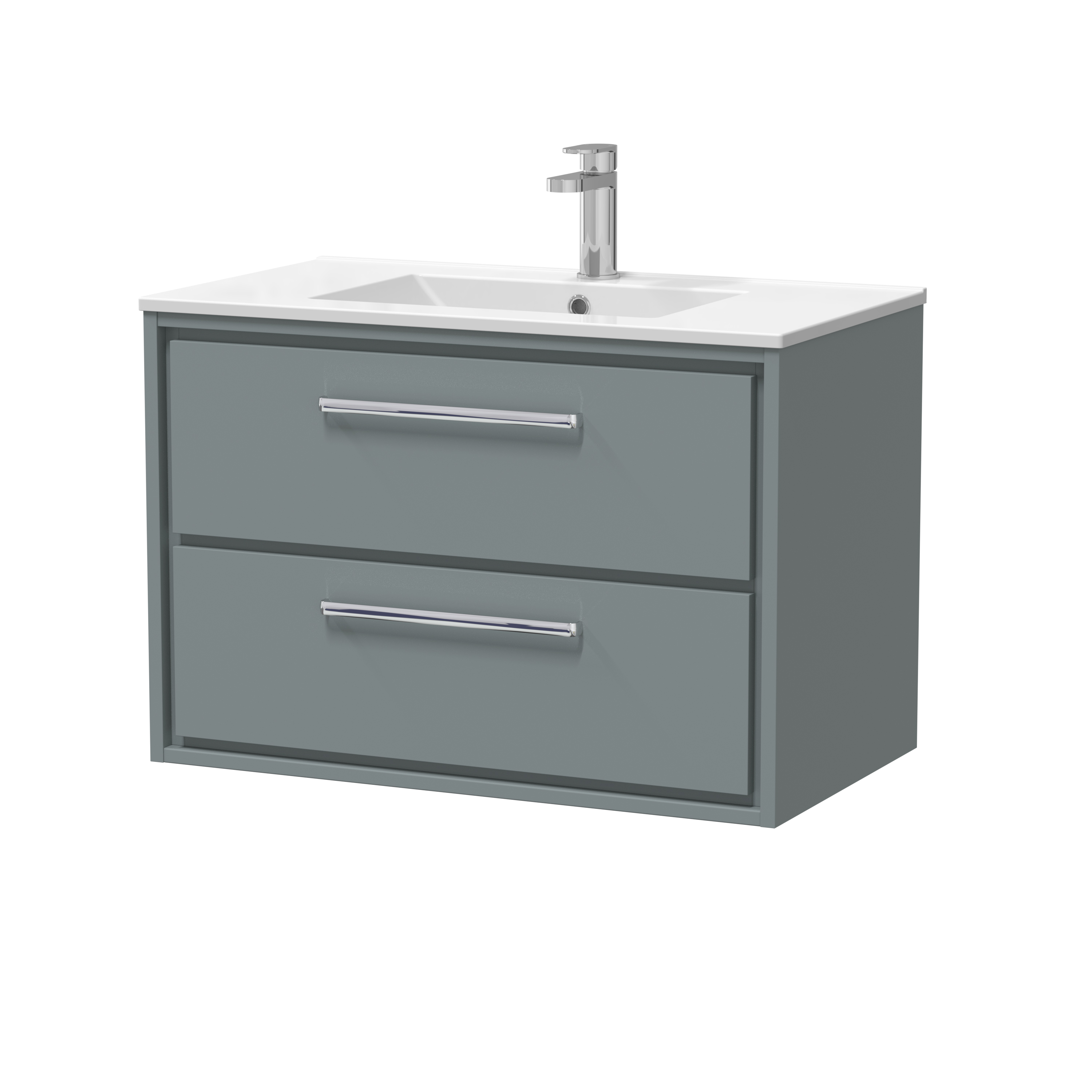 Hudson Reed Lille Coastal Grey 800mm Wall Hung 2 Drawer Vanity with Basin 1 Tap Hole LIL2326C