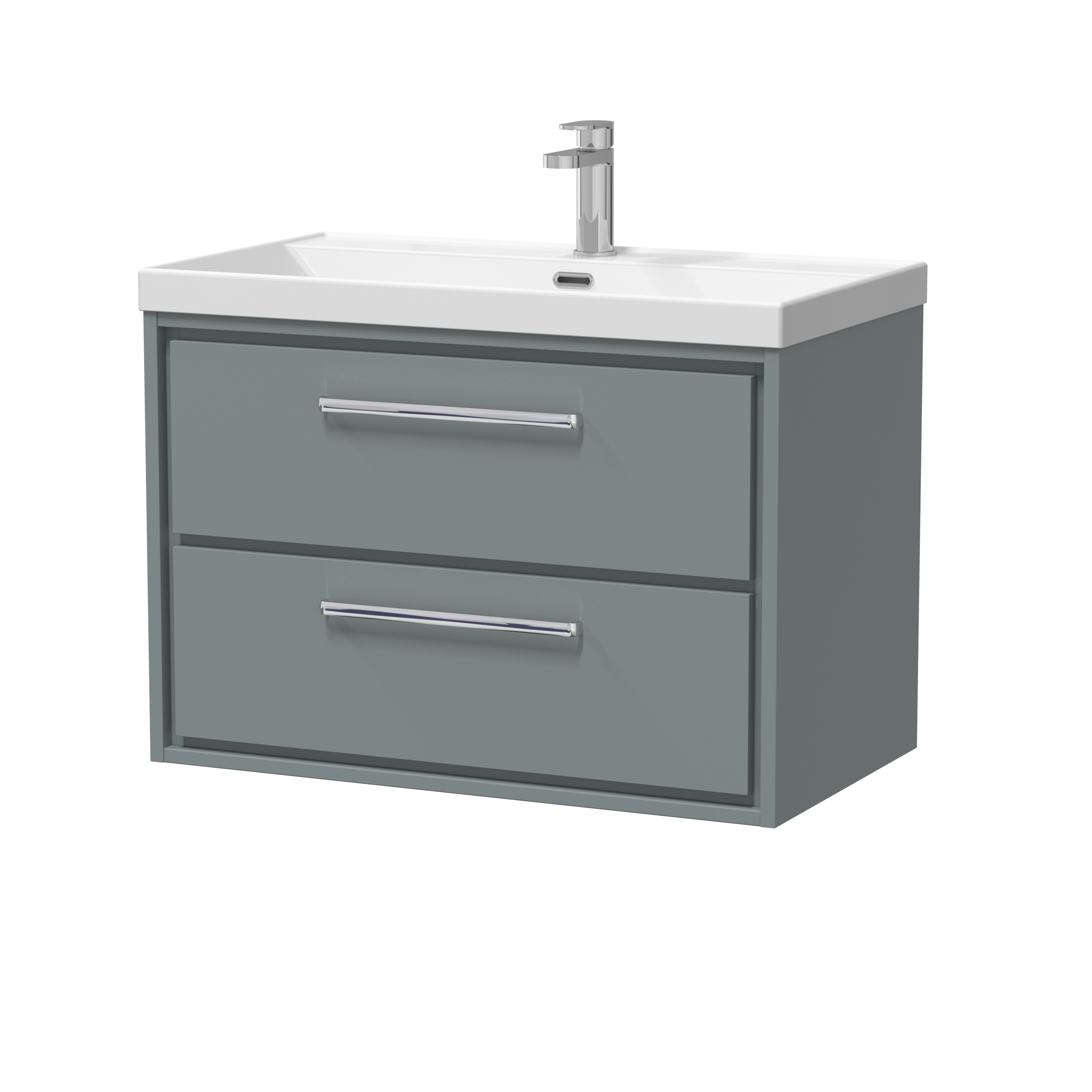 Hudson Reed Lille Coastal Grey 800mm Wall Hung 2 Drawer Vanity with Basin 1 Tap Hole LIL2326E