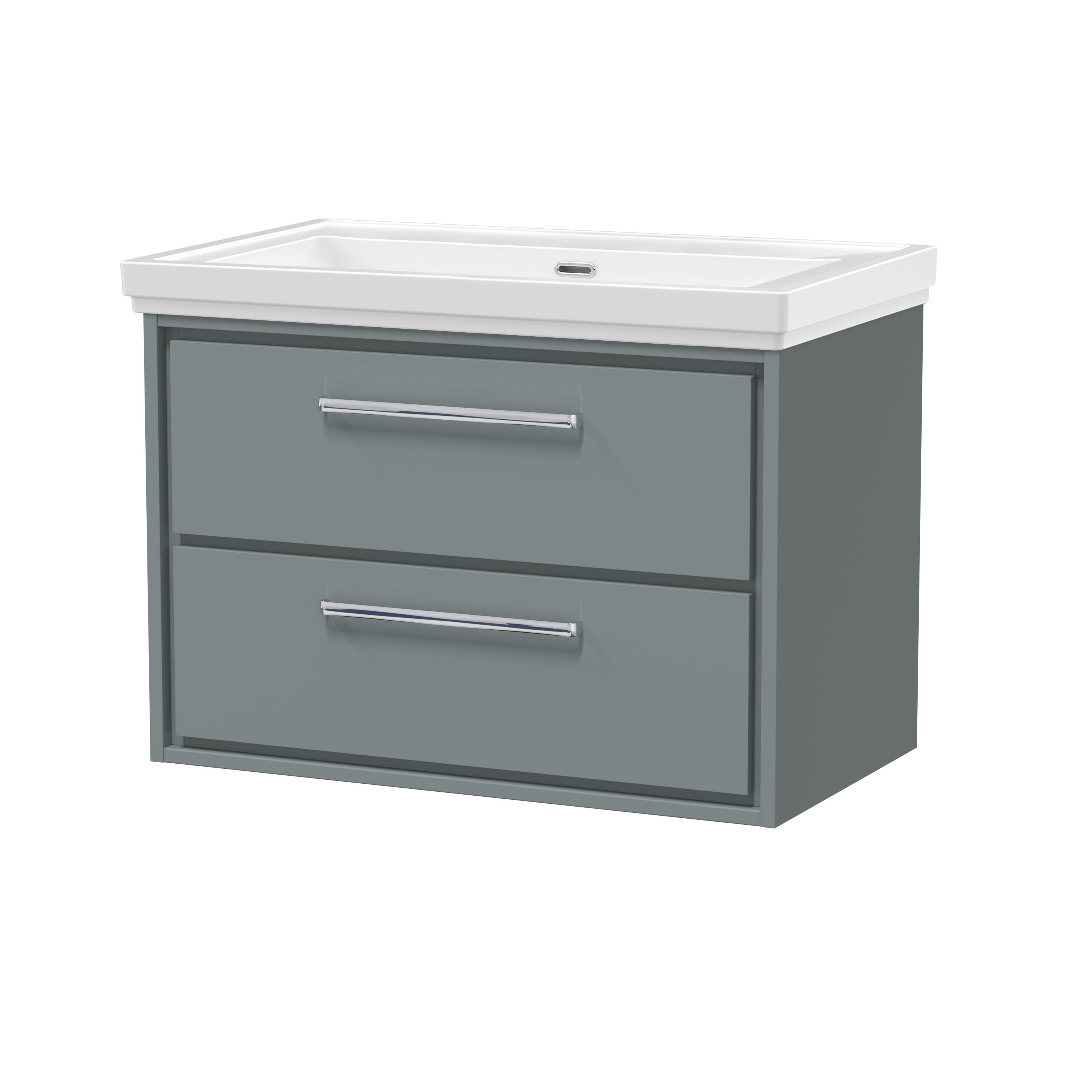 Hudson Reed Lille Coastal Grey 800mm Wall Hung 2 Drawer Vanity with Basin 0 Tap Hole LIL2326H