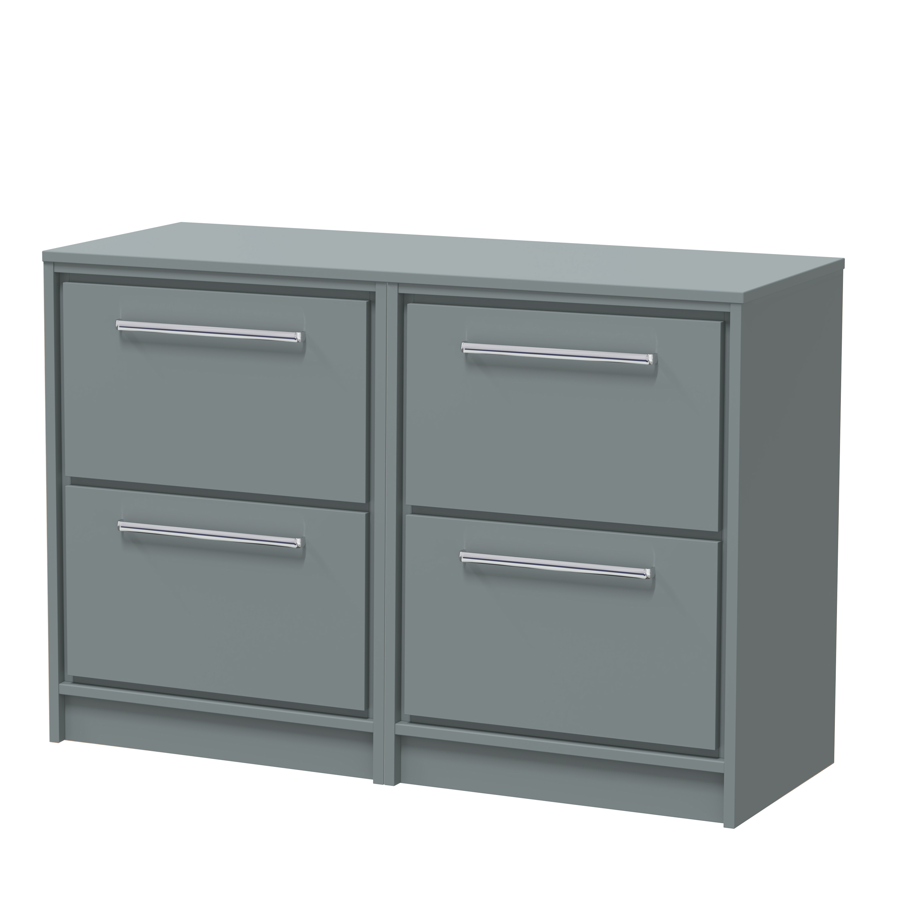 Hudson Reed Lille Coastal Grey 1200mm Floor Standing 4 Drawer Vanity with Worktop LIL2333W2
