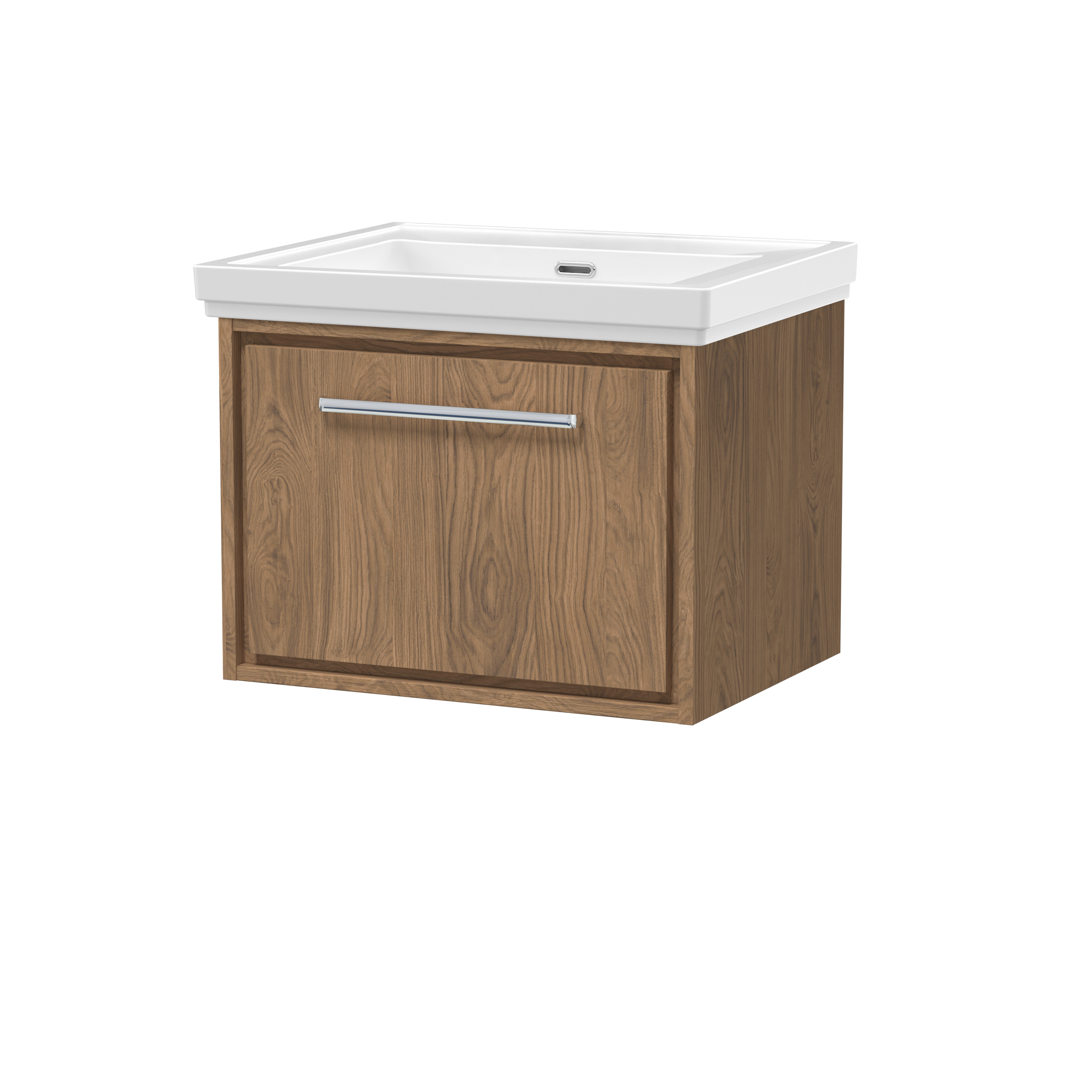 Hudson Reed Lille Antique Oak 600mm Wall Hung Vanity with Basin 0 Tap Hole LIL2722H