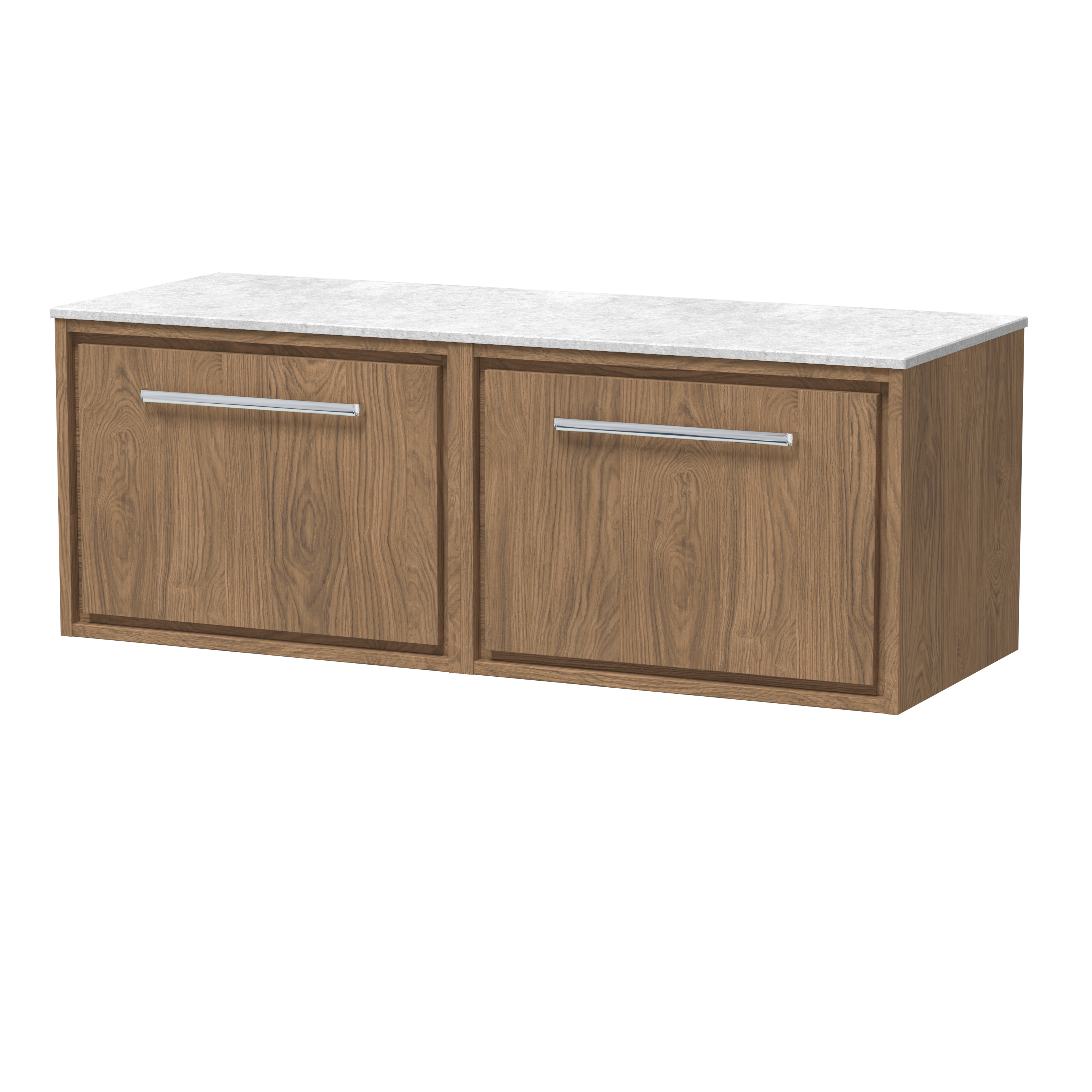 Hudson Reed Lille Antique Oak 1200mm Wall Hung Vanity with Marble Worktop LIL2722WMT2