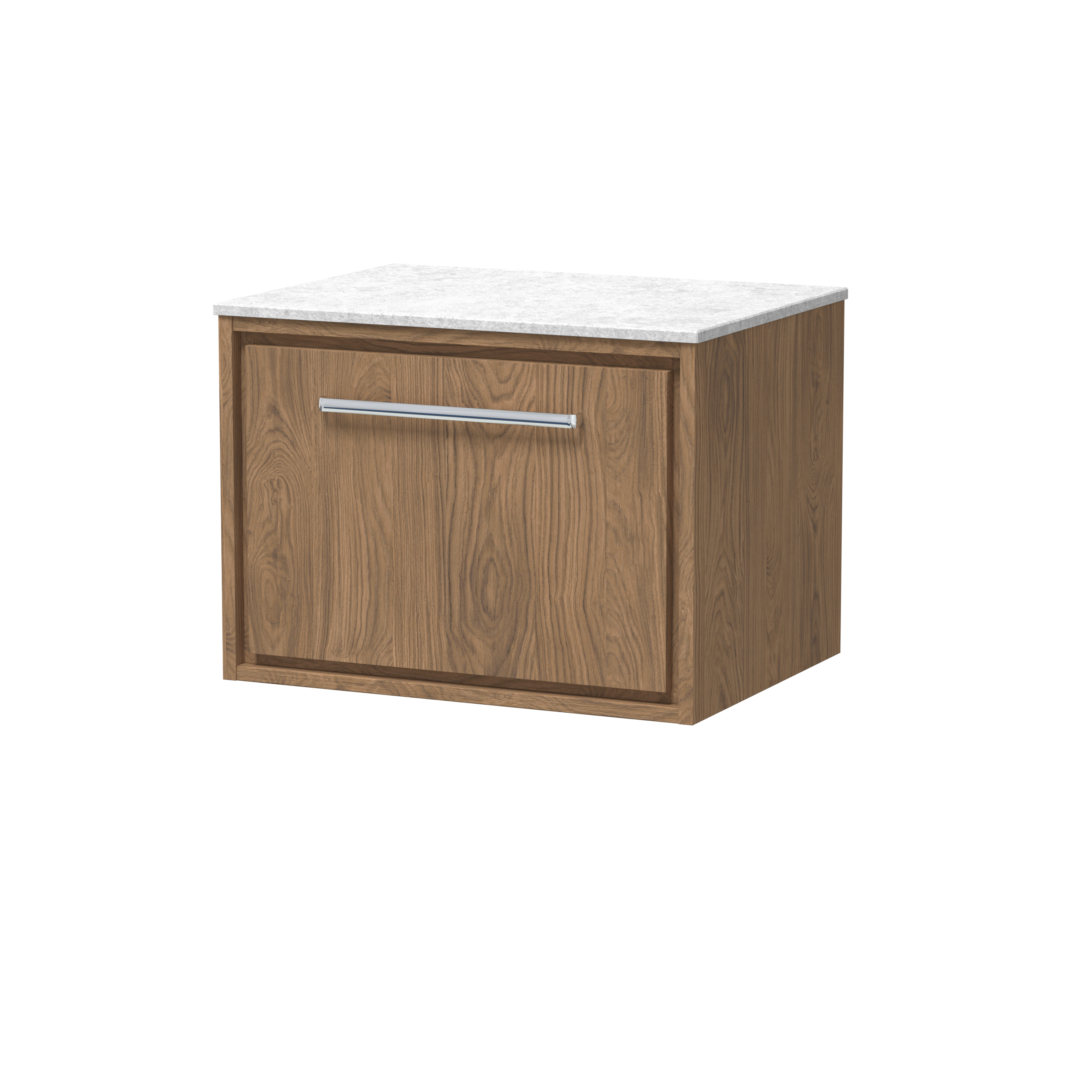 Hudson Reed Lille Antique Oak 600mm Wall Hung Vanity with Marble Worktop LIL2722WMT