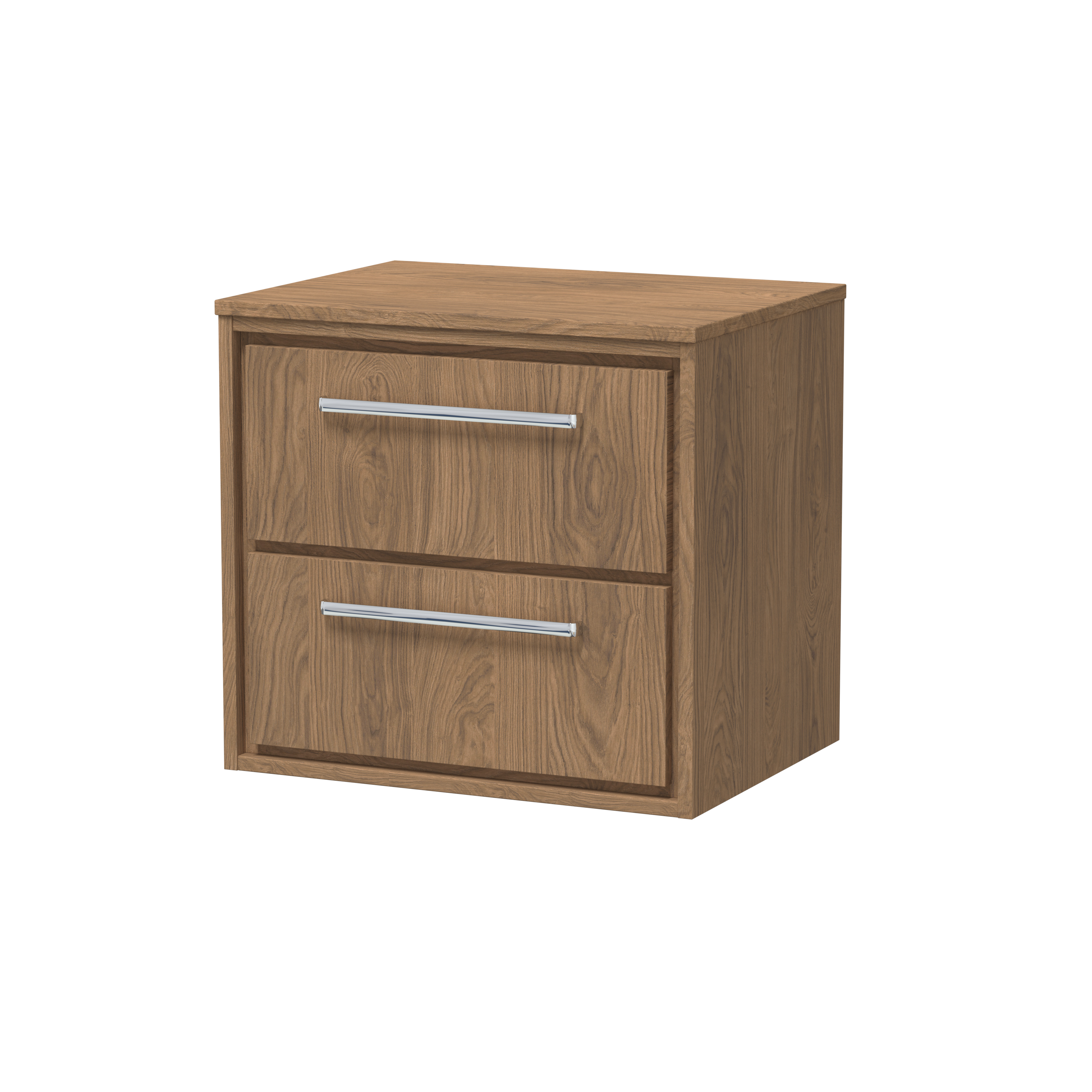 Hudson Reed Lille Antique Oak 600mm Wall Hung 2 Drawer Vanity with Worktop LIL2724W