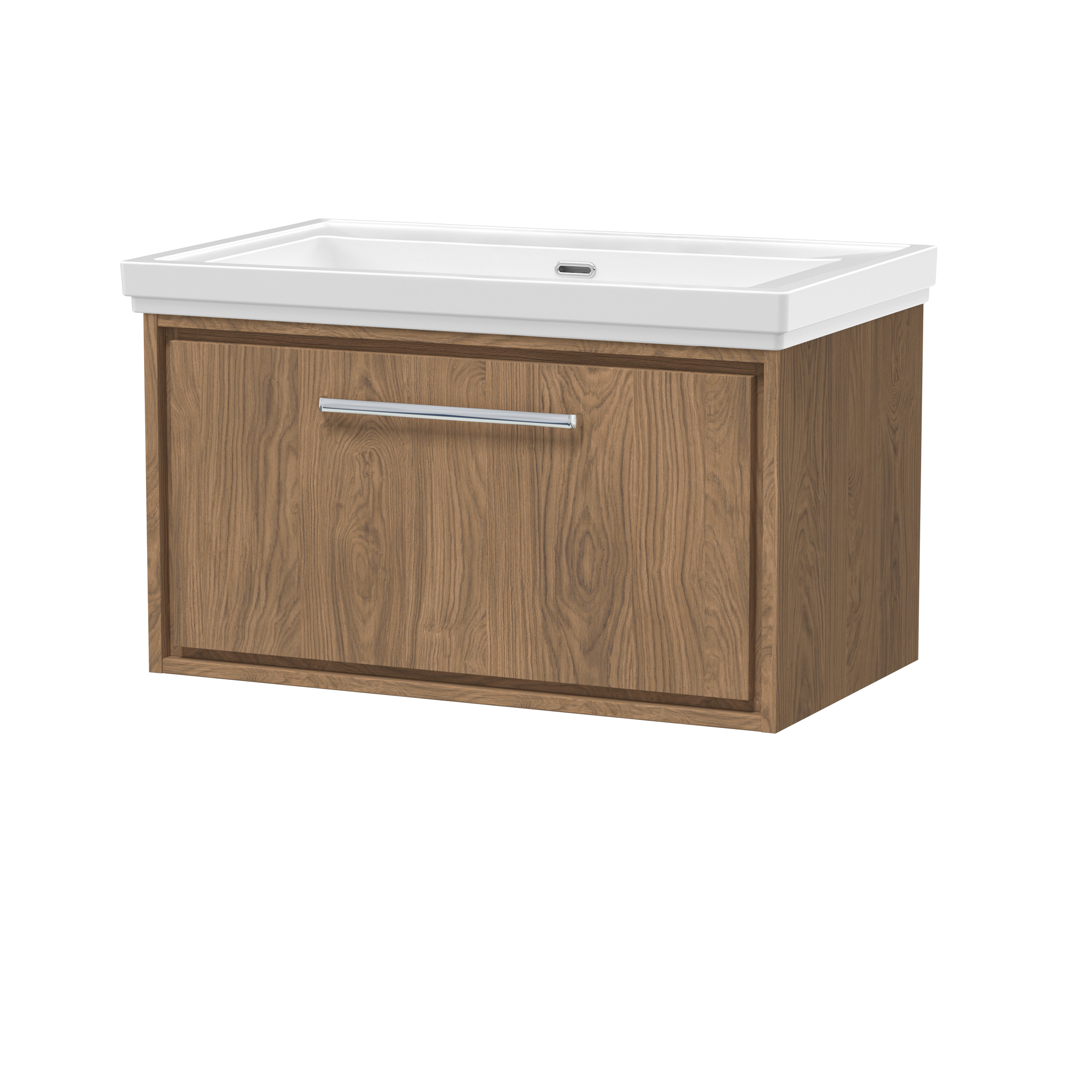 Hudson Reed Lille Antique Oak 800mm Wall Hung Vanity with Basin 0 Tap Hole LIL2725H