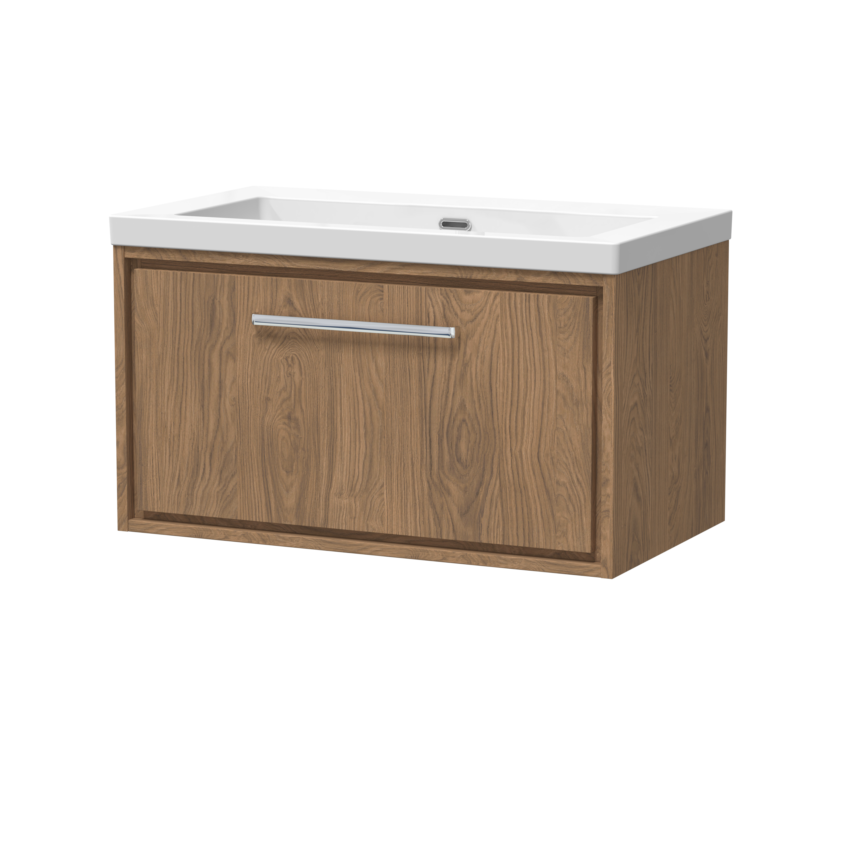 Hudson Reed Lille Antique Oak 800mm Wall Hung Vanity with Basin 0 Tap Hole LIL2725K