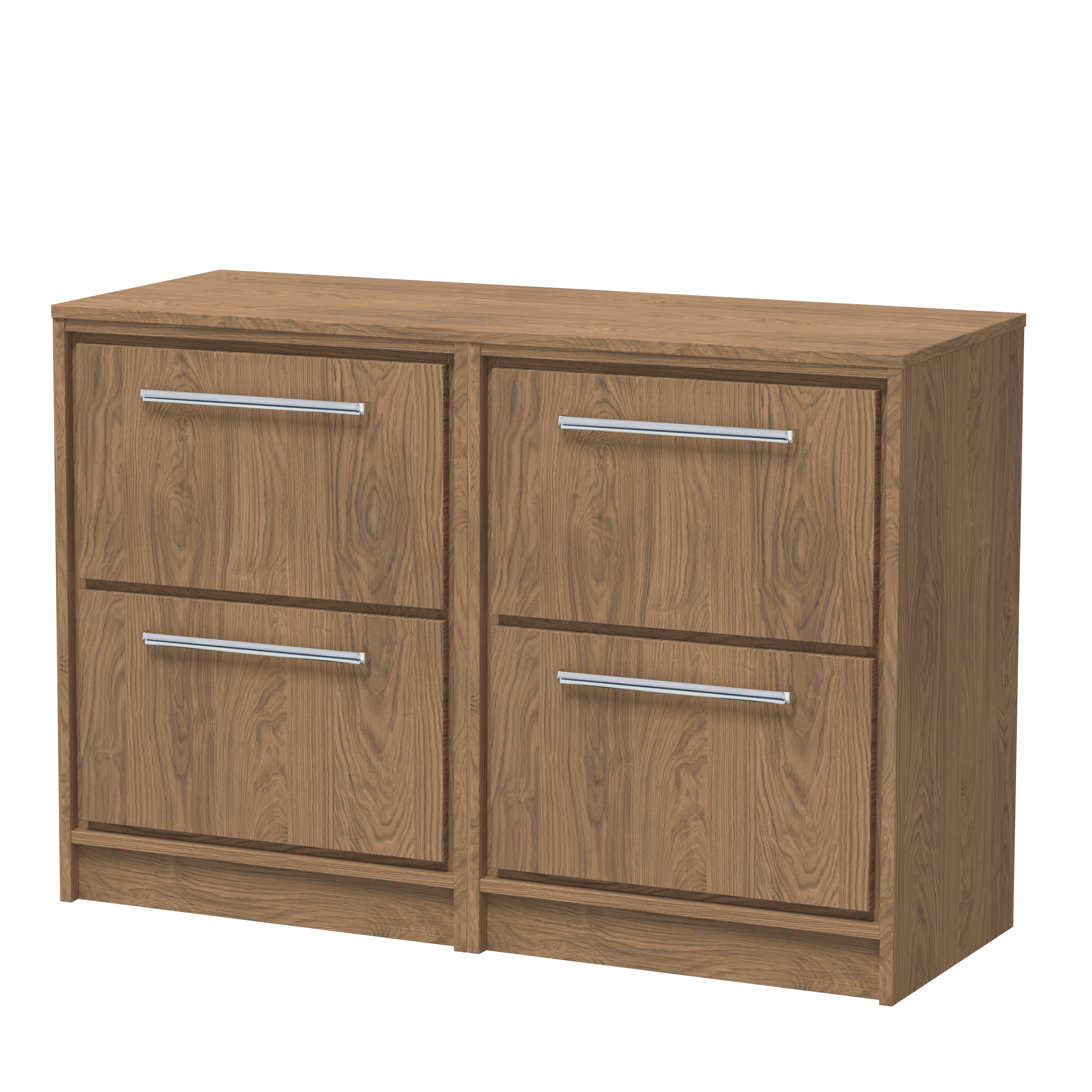 Hudson Reed Lille Antique Oak 1200mm Floor Standing 4 Drawer Vanity with Worktop LIL2733W2