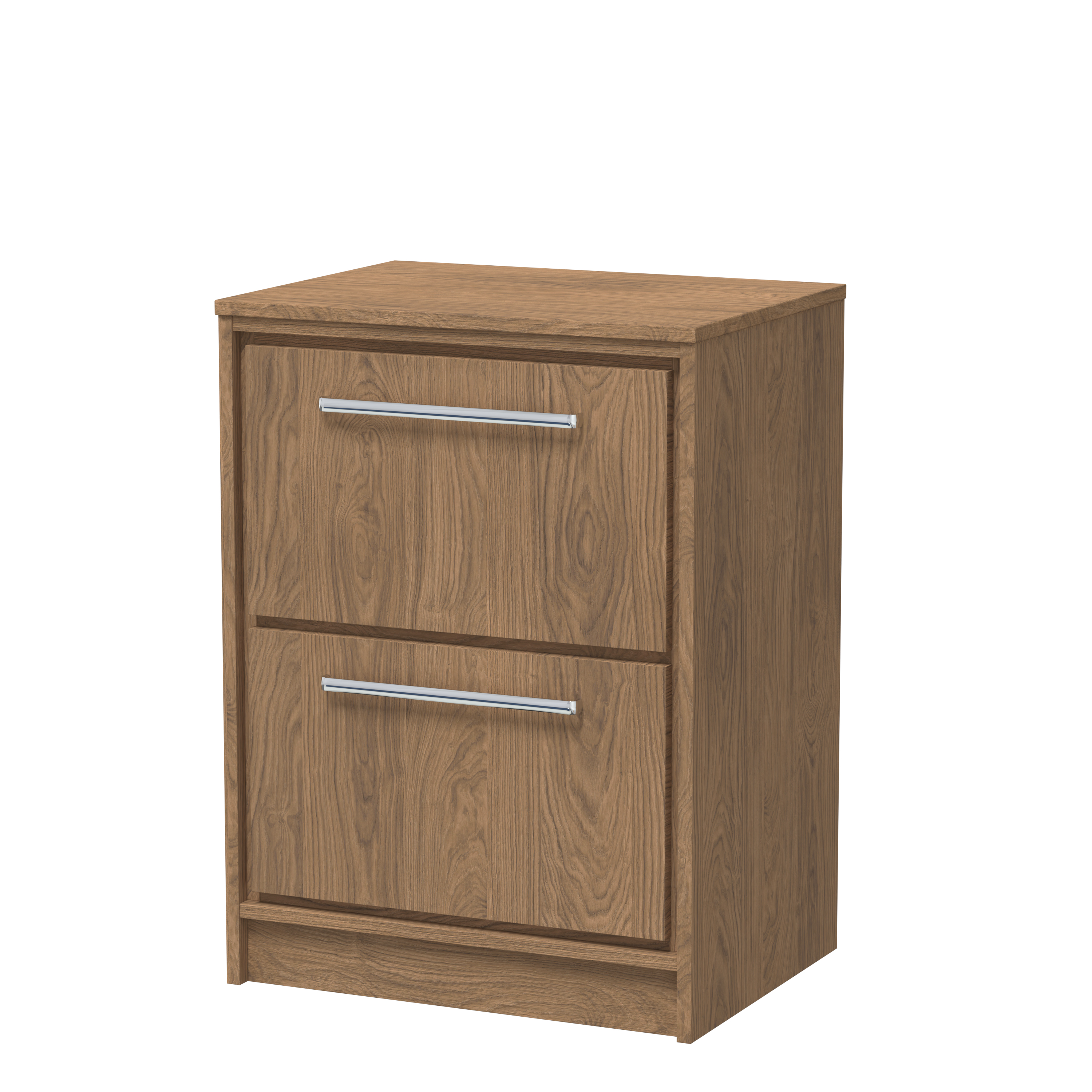Hudson Reed Lille Antique Oak 600mm Floor Standing 2 Drawer Vanity with Worktop LIL2733W
