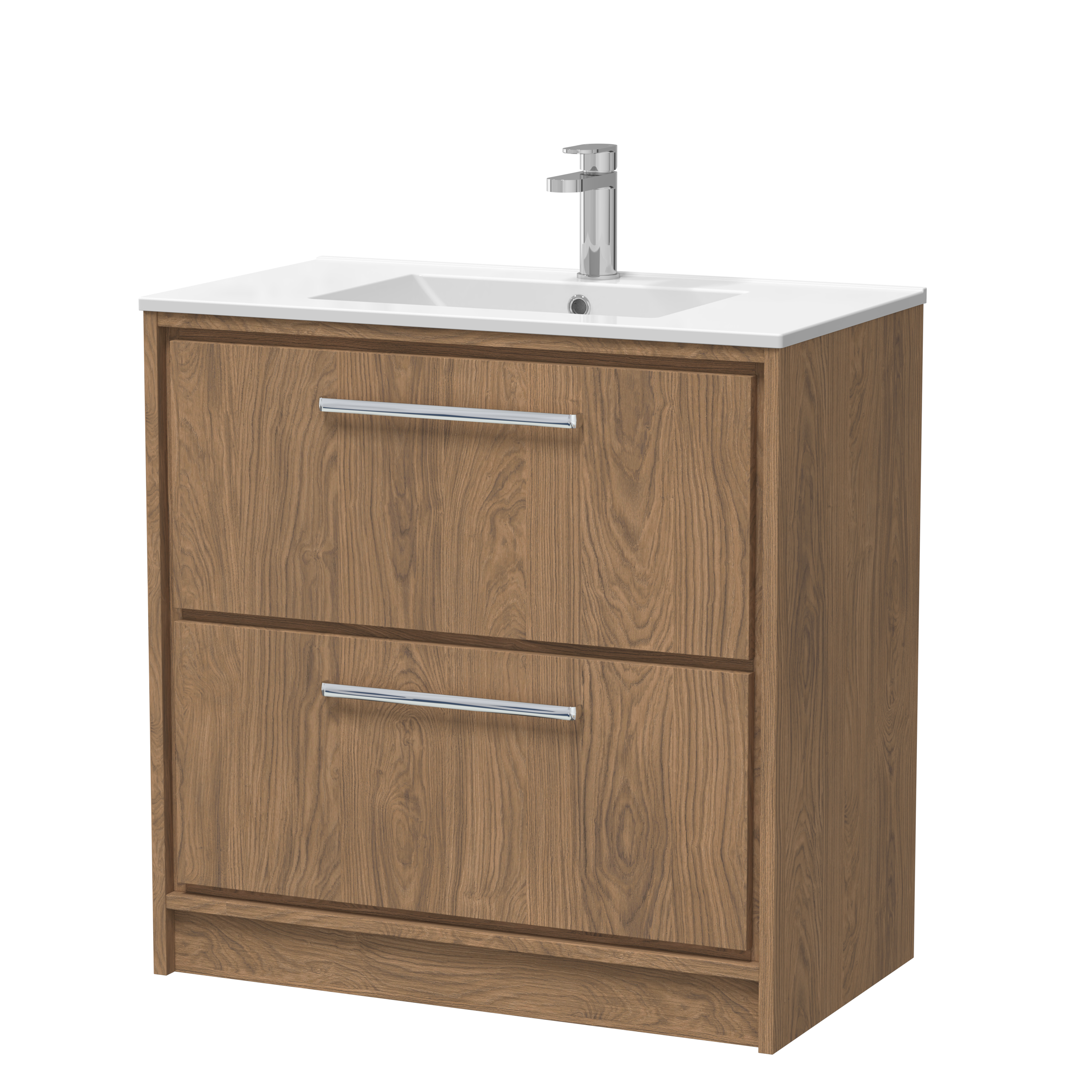 Hudson Reed Lille Antique Oak 800mm Floor Standing 2 Drawer Vanity with Basin 1 Tap Hole LIL2735C