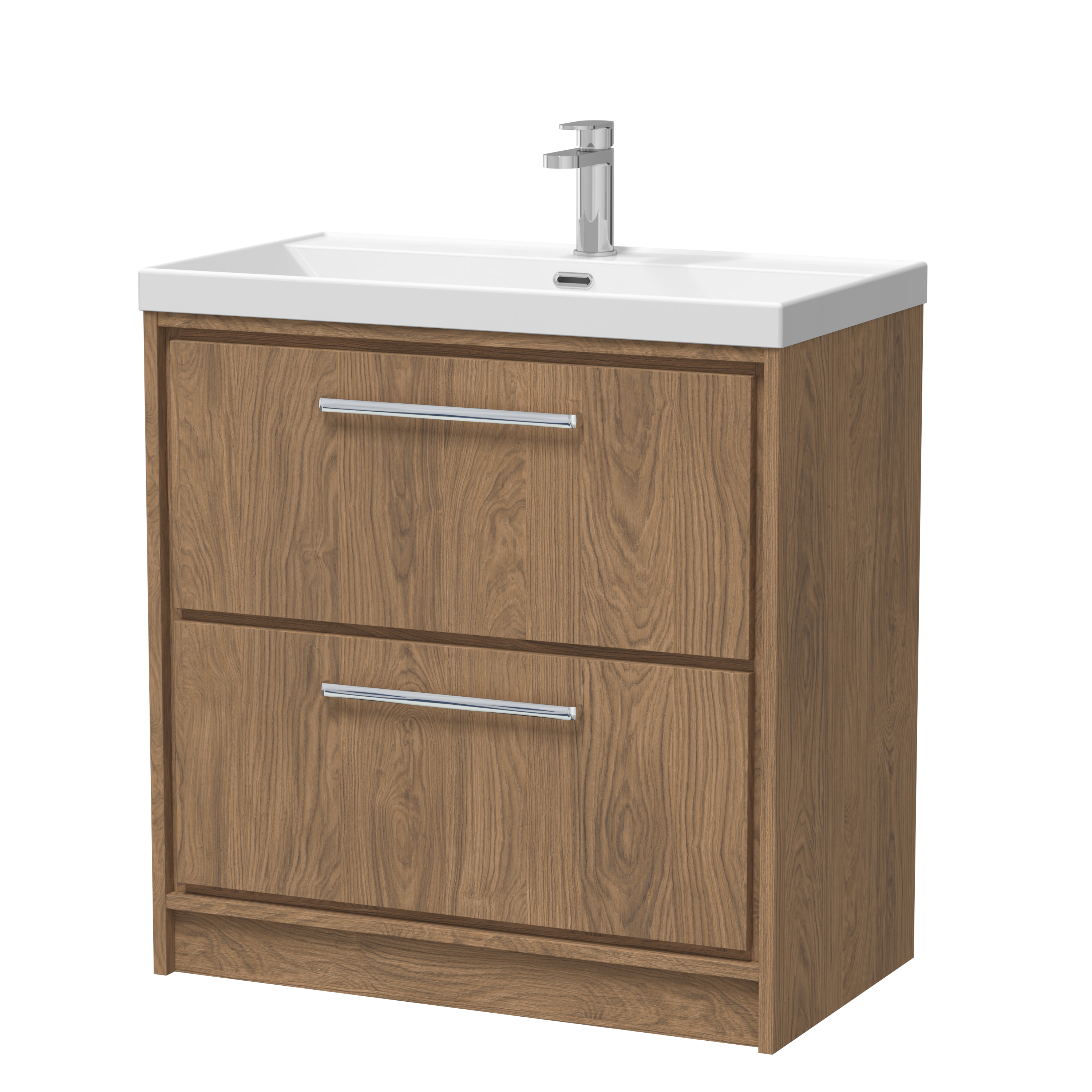 Hudson Reed Lille Antique Oak 800mm Floor Standing 2 Drawer Vanity with Basin 1 Tap Hole LIL2735E