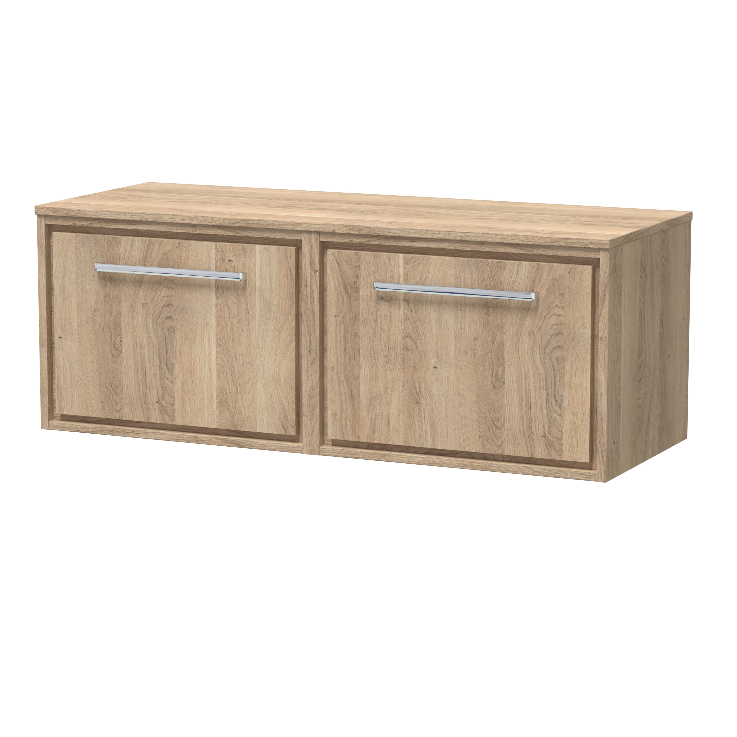 Hudson Reed Lille Bleached Oak 1200mm Wall Hung Vanity with Worktop LIL3022W2