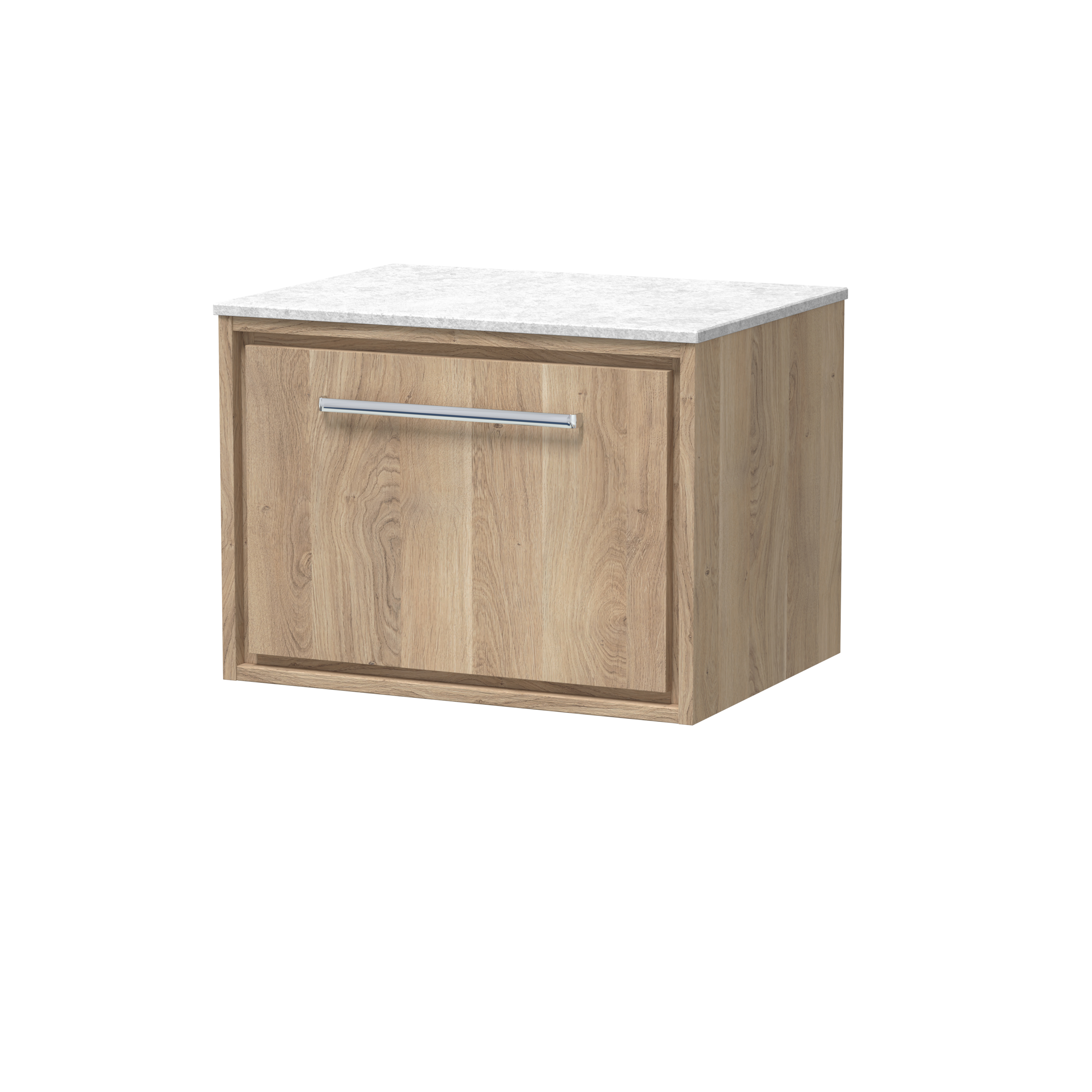 Hudson Reed Lille Bleached Oak 600mm Wall Hung Vanity with Marble Worktop LIL3022WMT