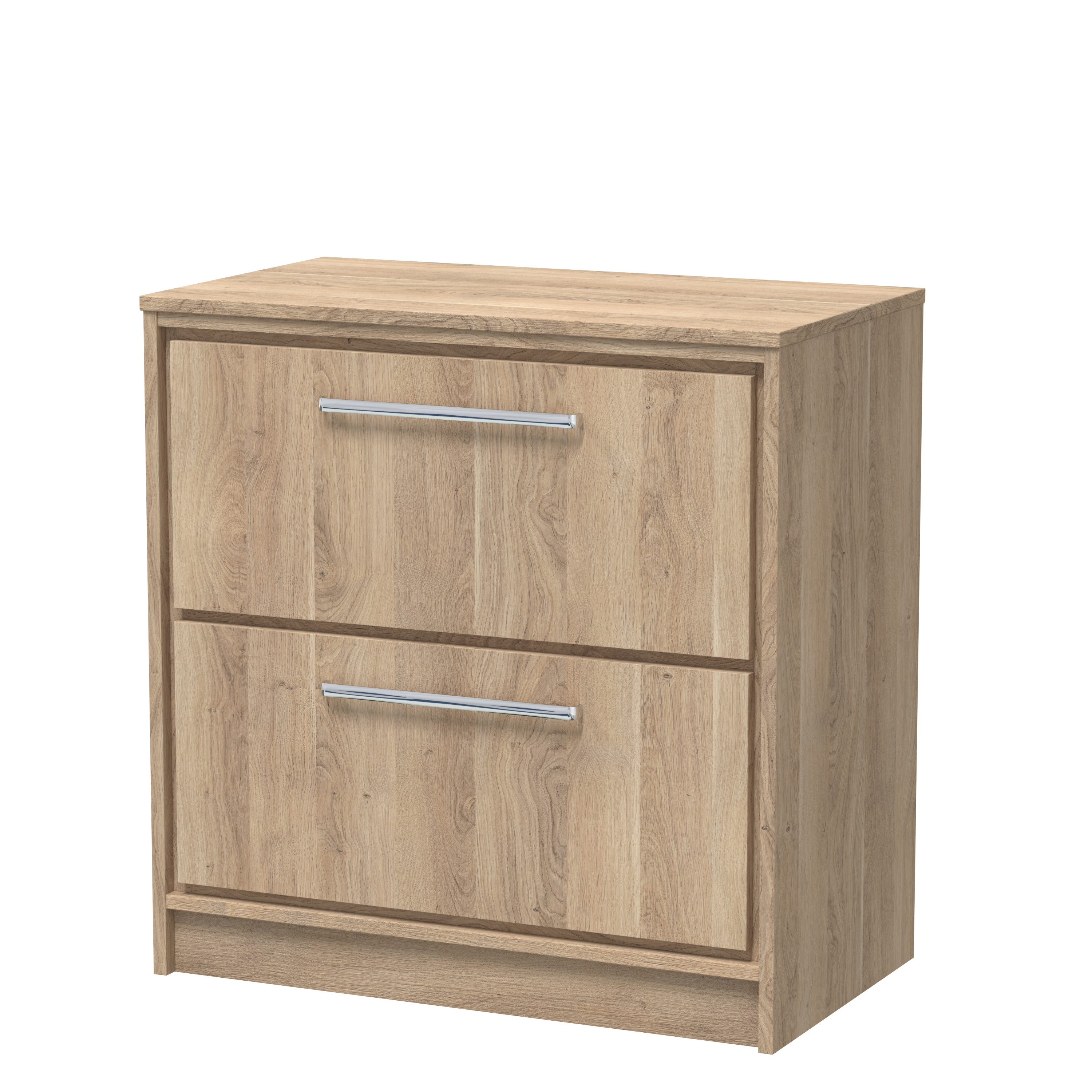 Hudson Reed Lille Bleached Oak 800mm Floor Standing 2 Drawer Vanity with Worktop LIL3035W