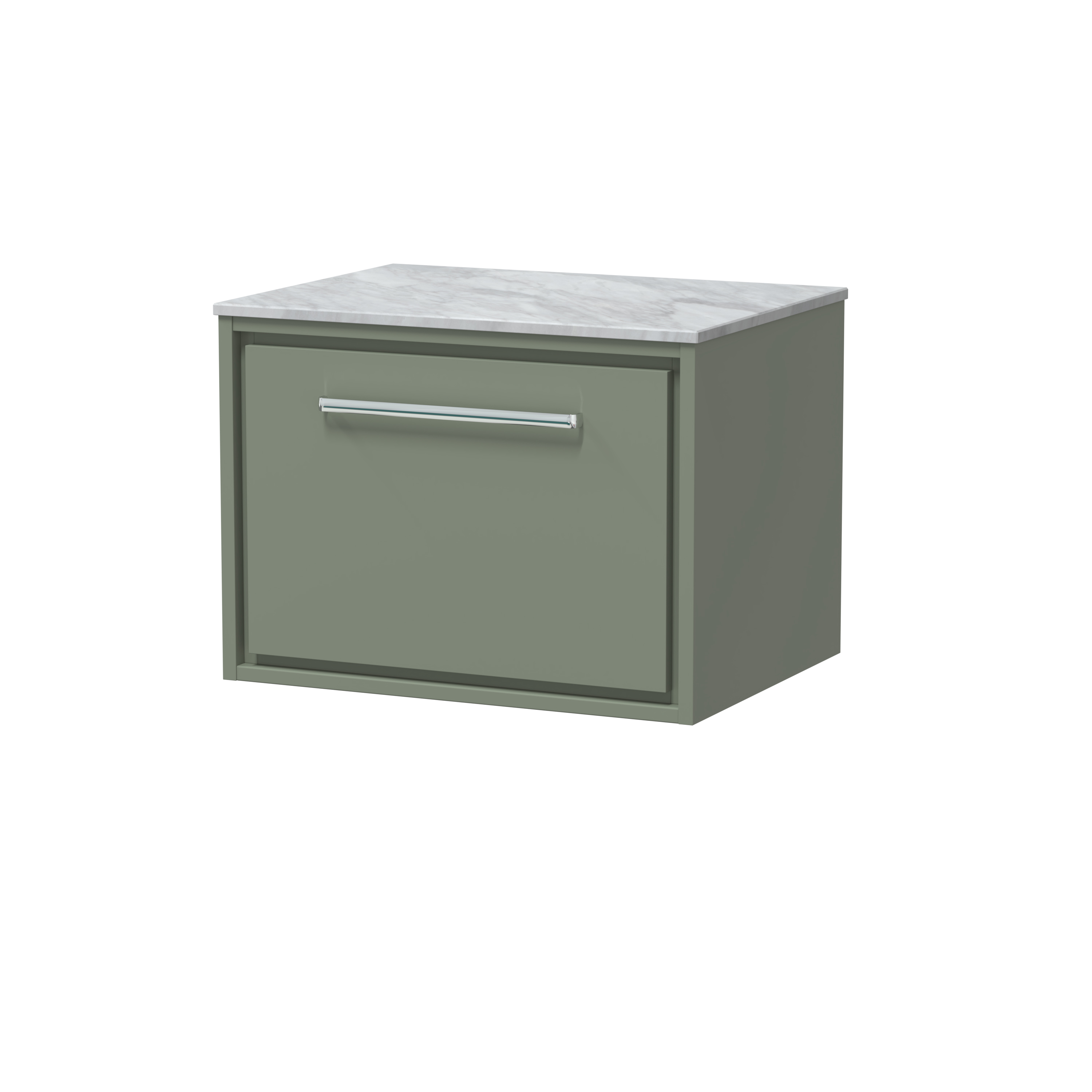 Hudson Reed Lille Fern Green 600mm Wall Hung Vanity with Marble Worktop LIL3122GMT