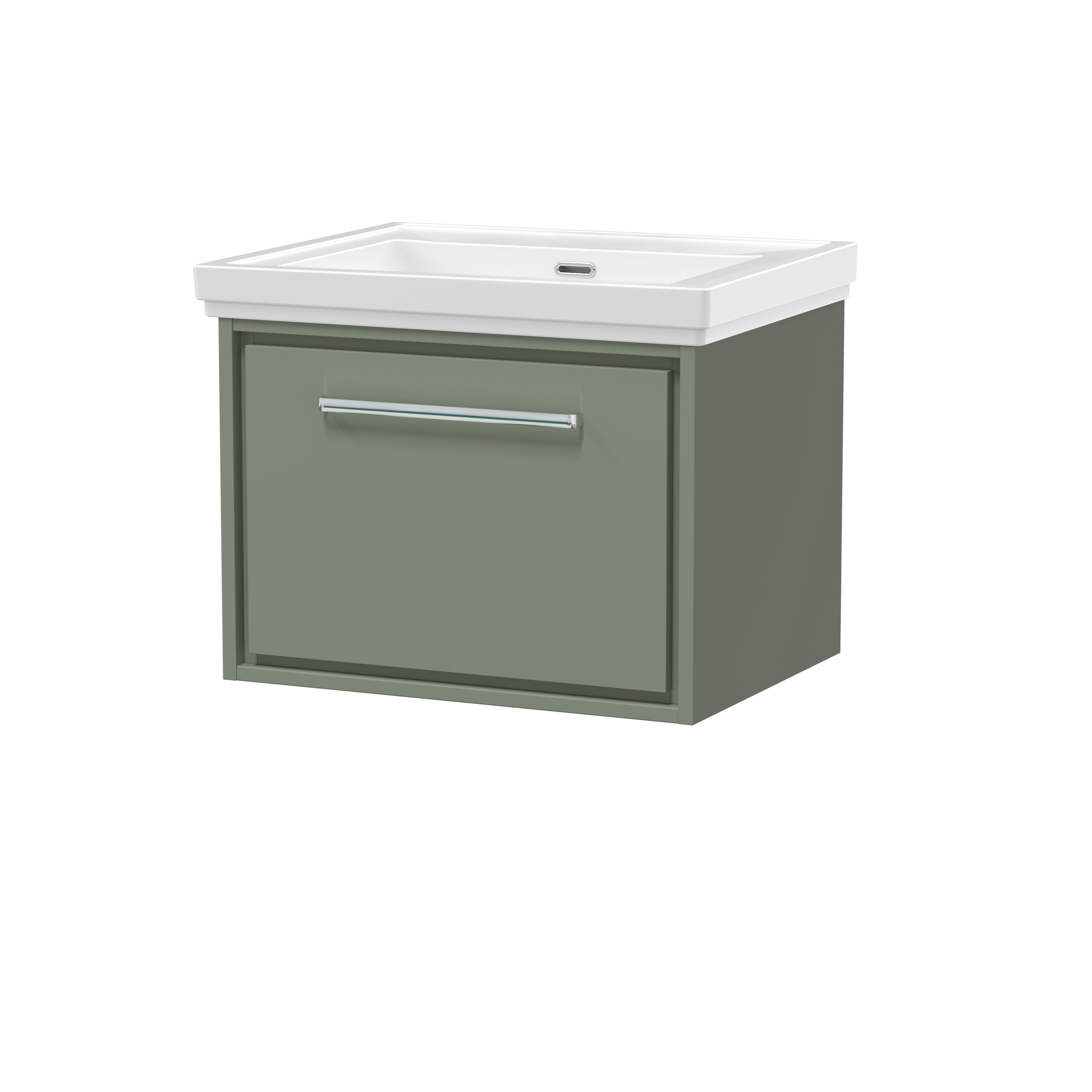 Hudson Reed Lille Fern Green 600mm Wall Hung Vanity with Basin 0 Tap Hole LIL3122H