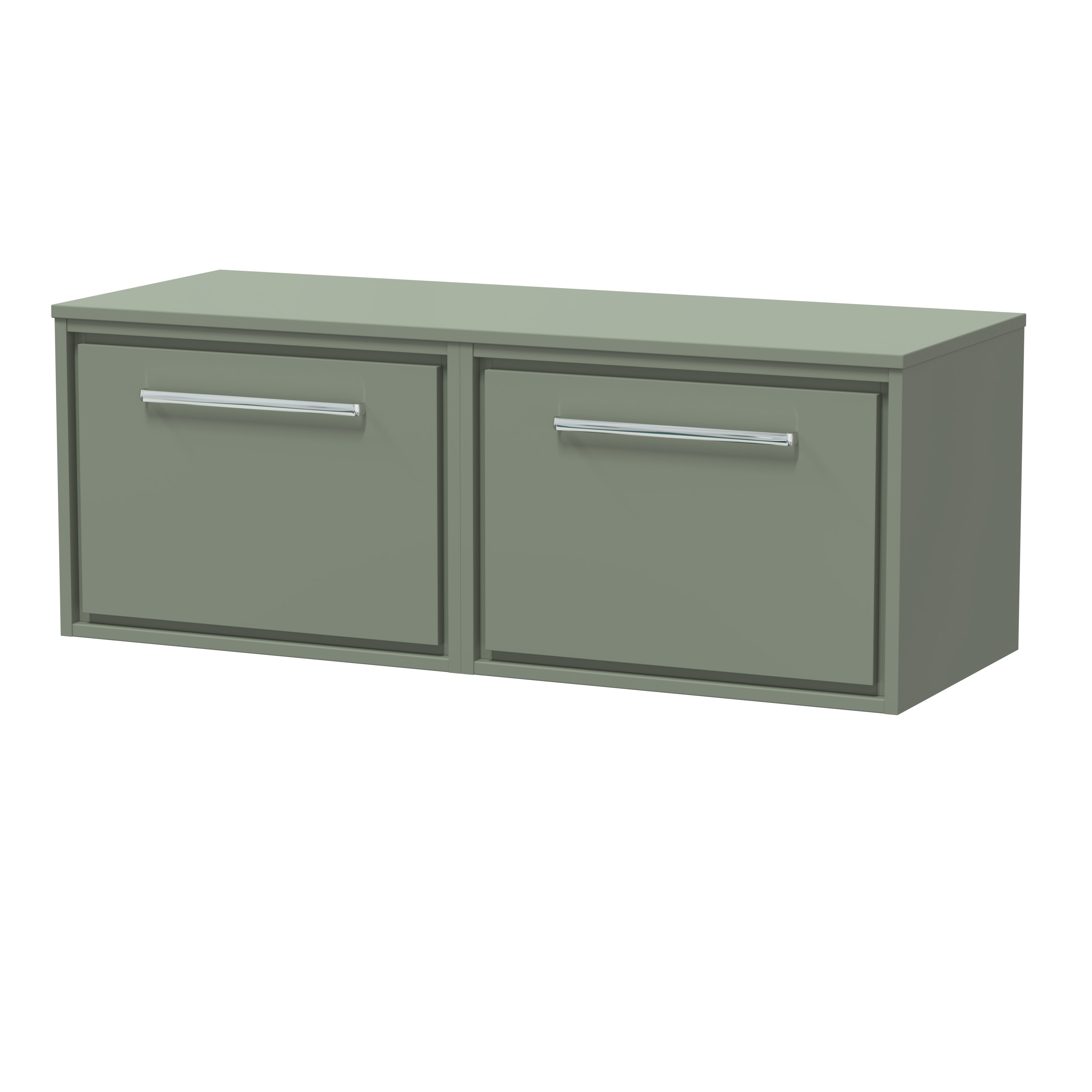 Hudson Reed Lille Fern Green 1200mm Wall Hung Vanity with Worktop LIL3122W2