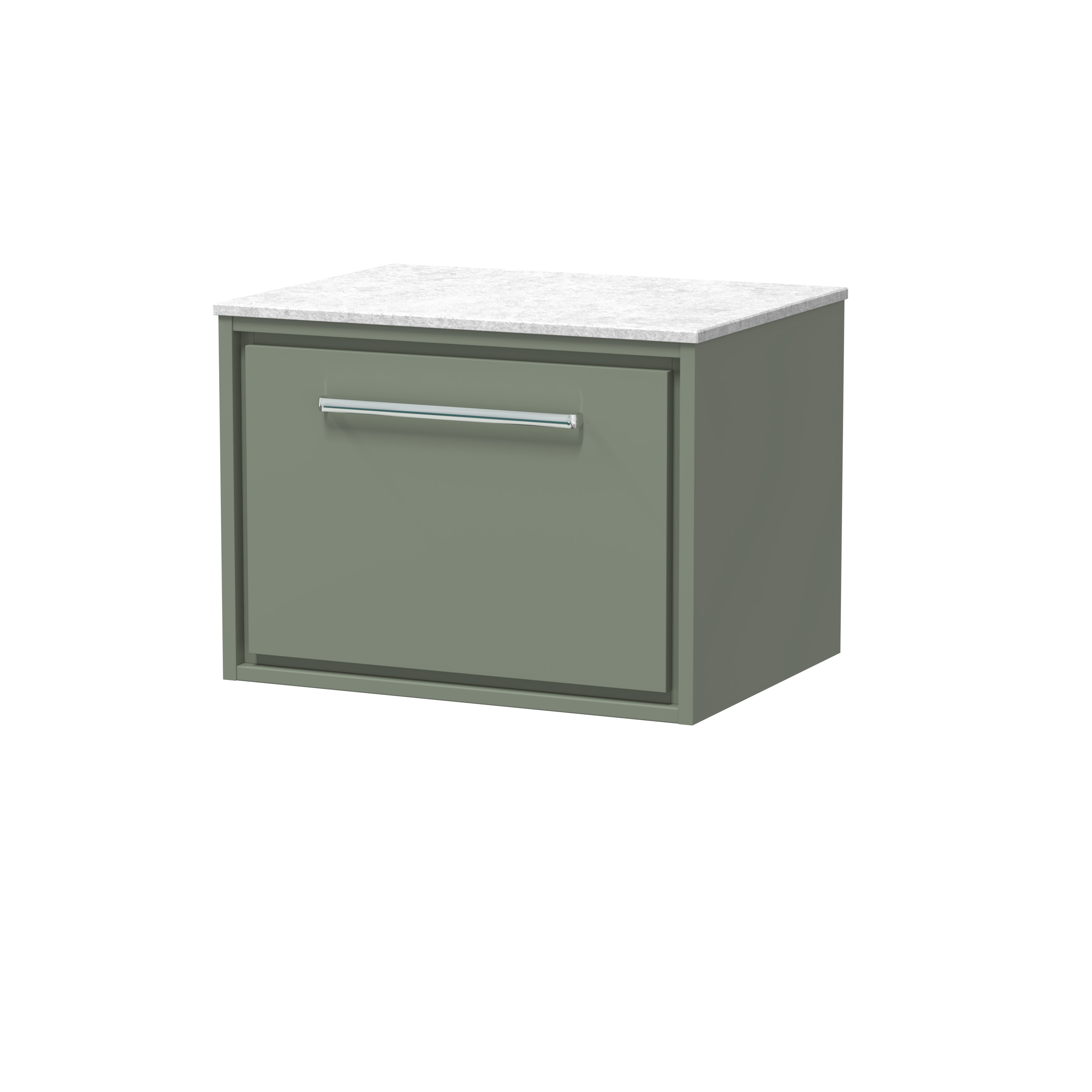 Hudson Reed Lille Fern Green 600mm Wall Hung Vanity with Marble Worktop LIL3122WMT