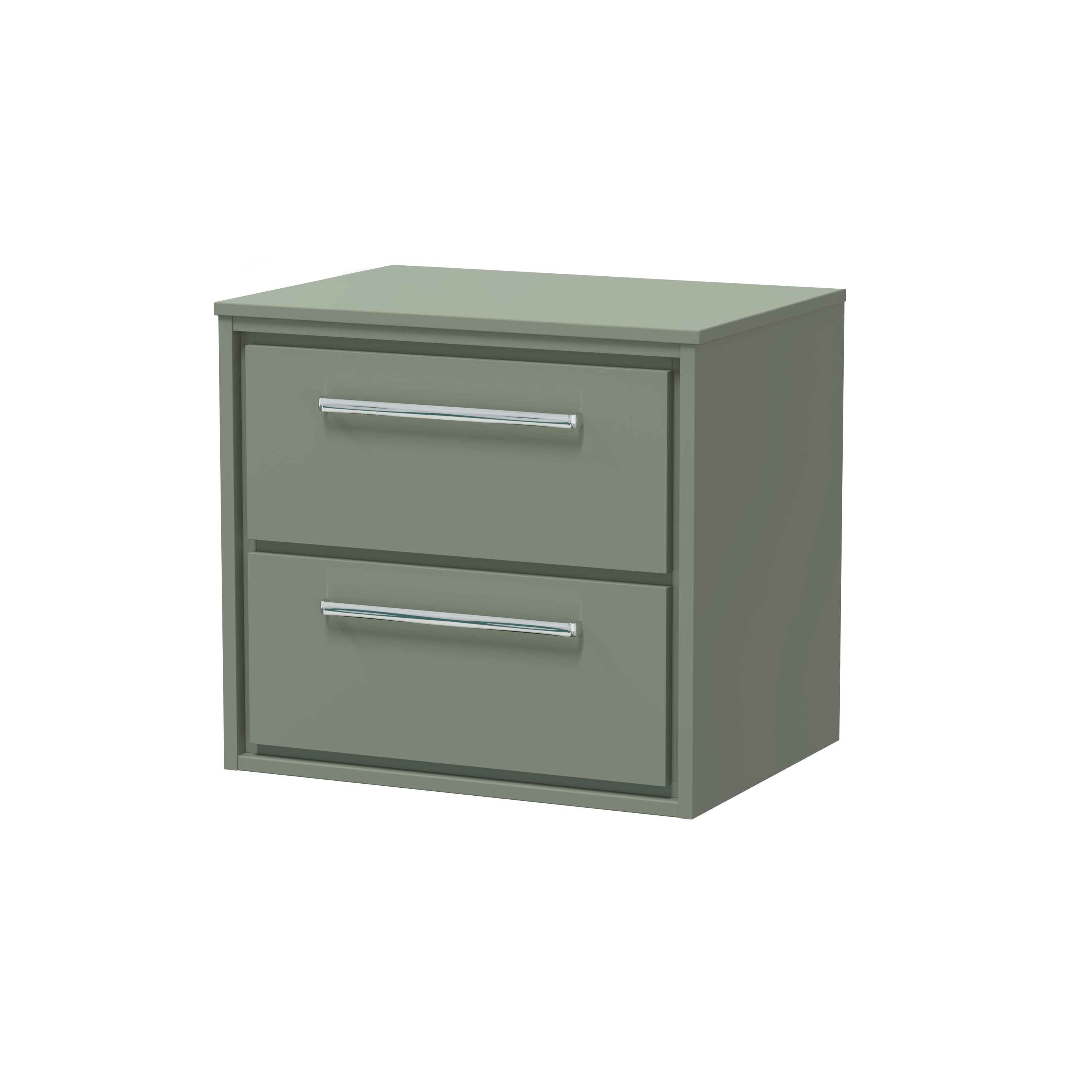 Hudson Reed Lille Fern Green 600mm Wall Hung 2 Drawer Vanity with Worktop LIL3124W