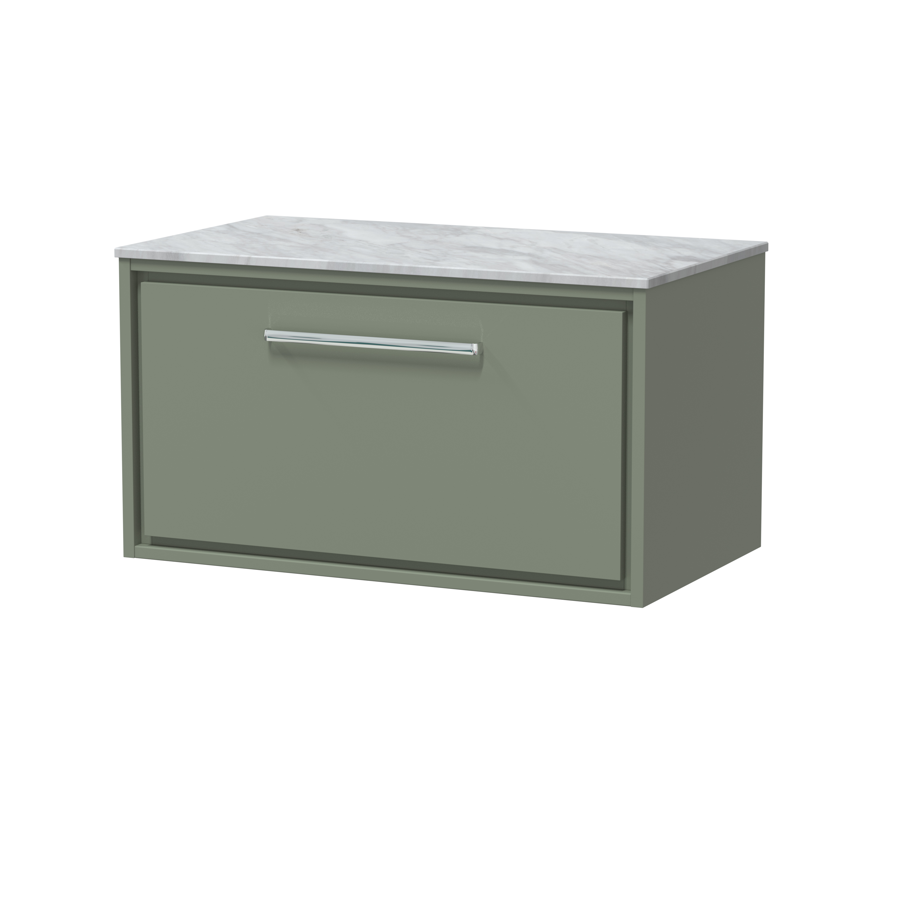 Hudson Reed Lille Fern Green 800mm Wall Hung Vanity with Marble Worktop LIL3125GMT