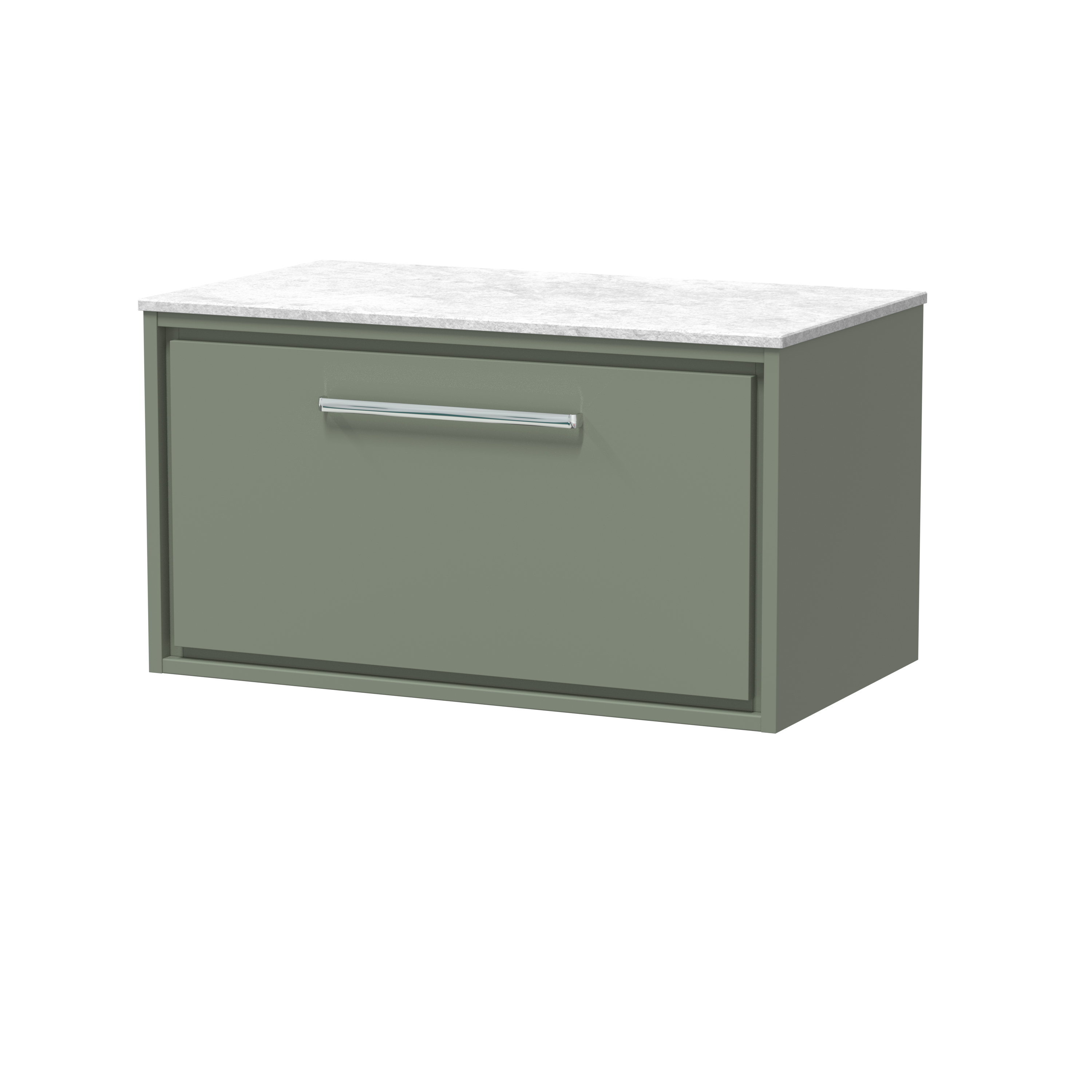 Hudson Reed Lille Fern Green 800mm Wall Hung Vanity with Marble Worktop LIL3125WMT