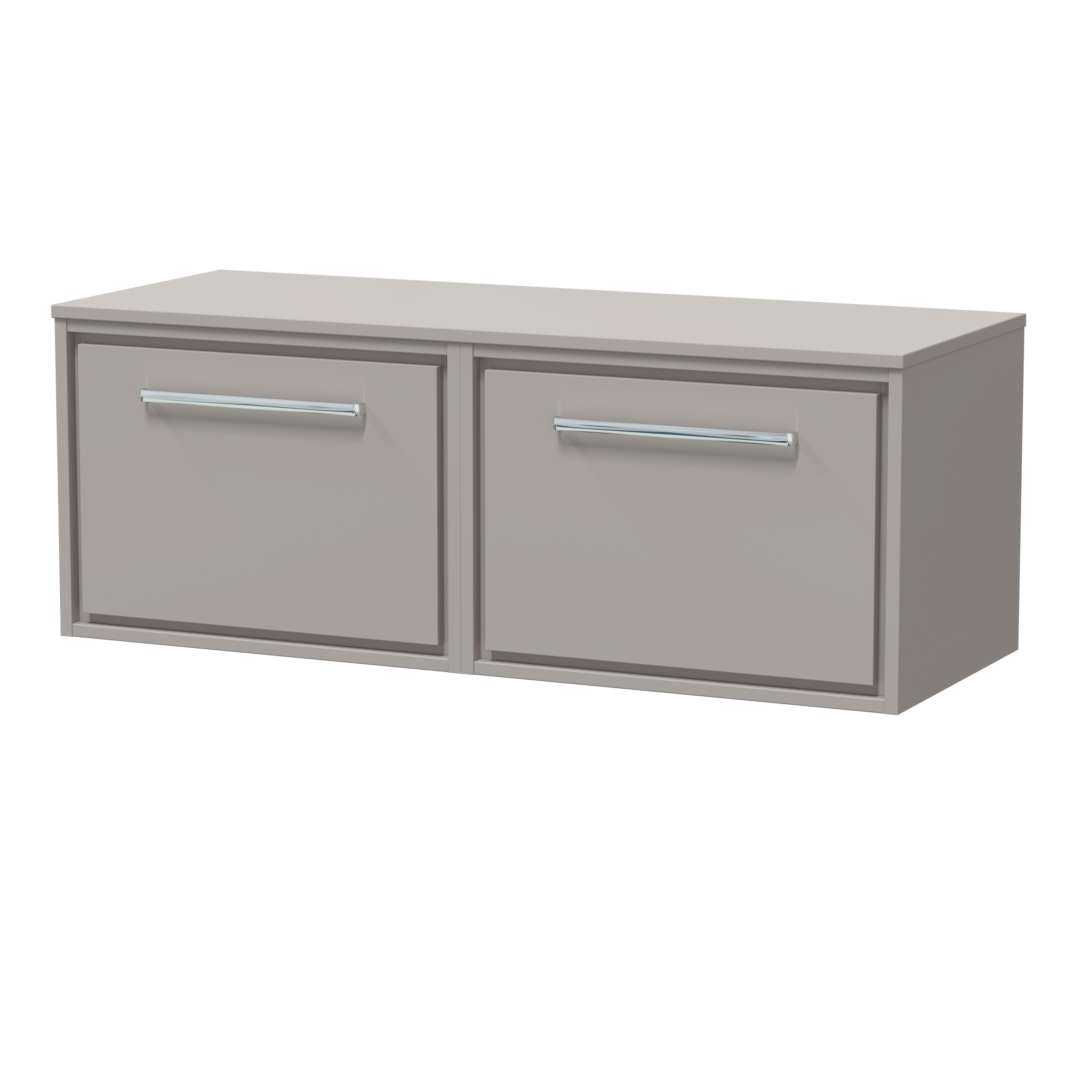 Hudson Reed Lille Pebble Grey 1200mm Wall Hung Vanity with Worktop LIL3222W2