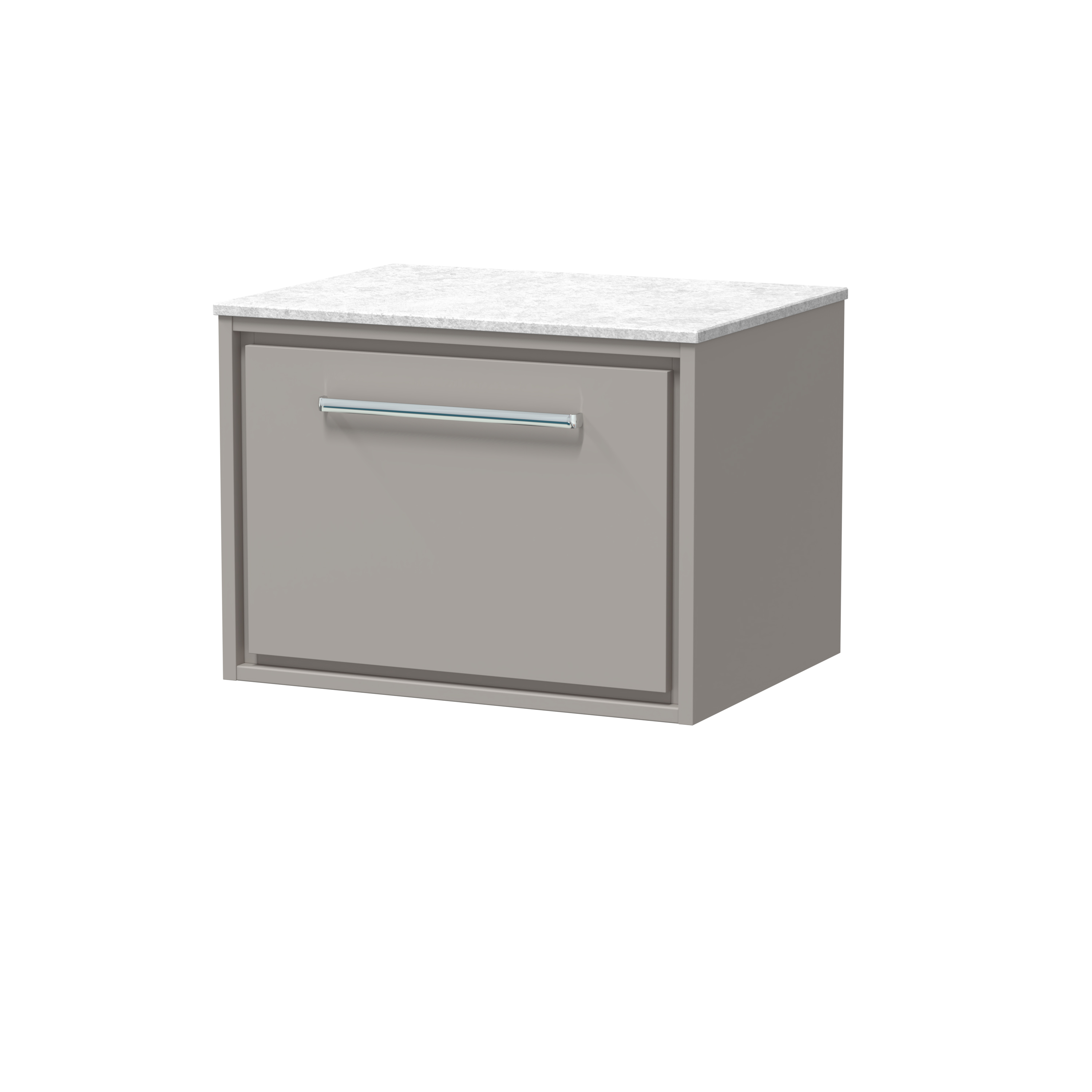 Hudson Reed Lille Pebble Grey 600mm Wall Hung Vanity with Marble Worktop LIL3222WMT