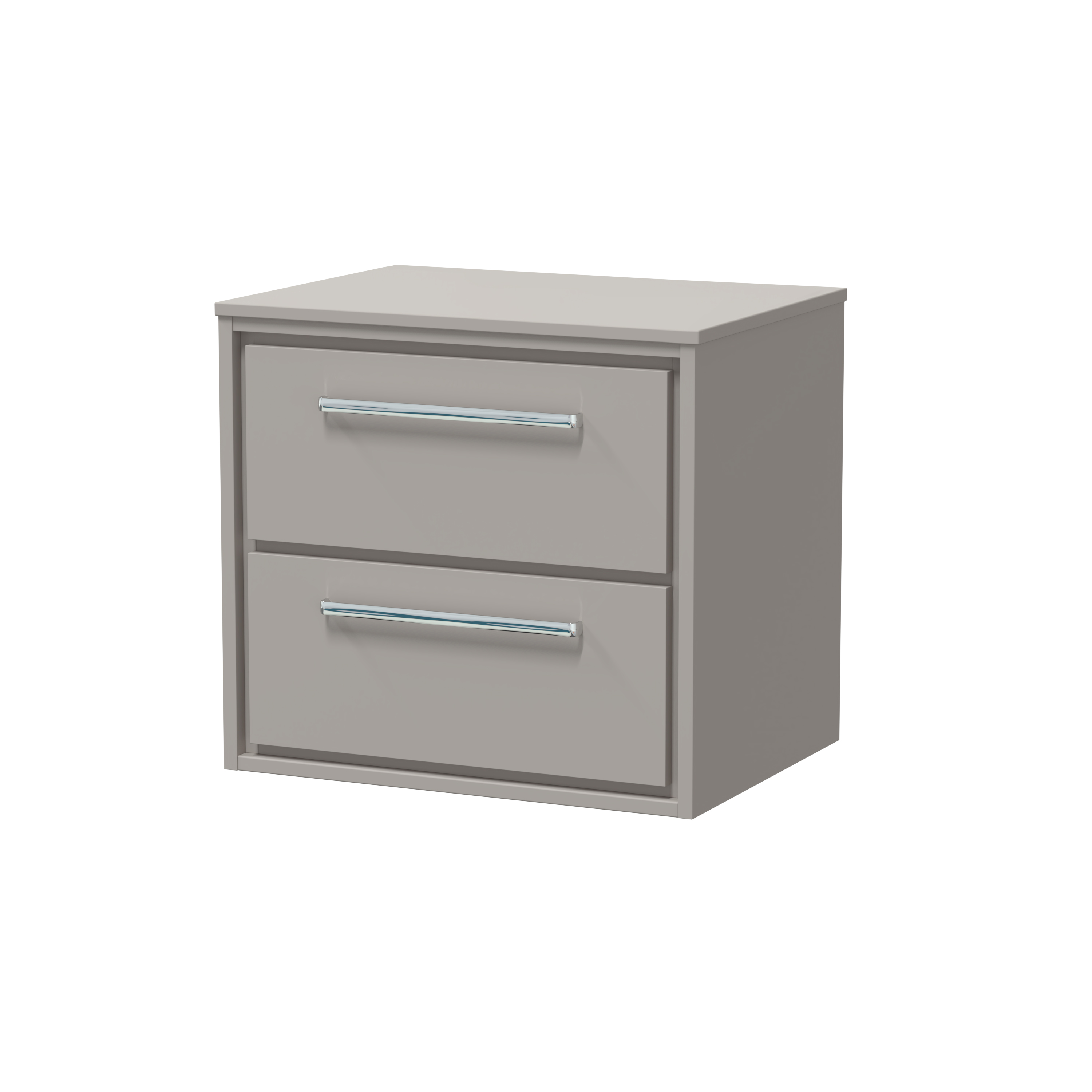 Hudson Reed Lille Pebble Grey 600mm Wall Hung 2 Drawer Vanity with Worktop LIL3224W