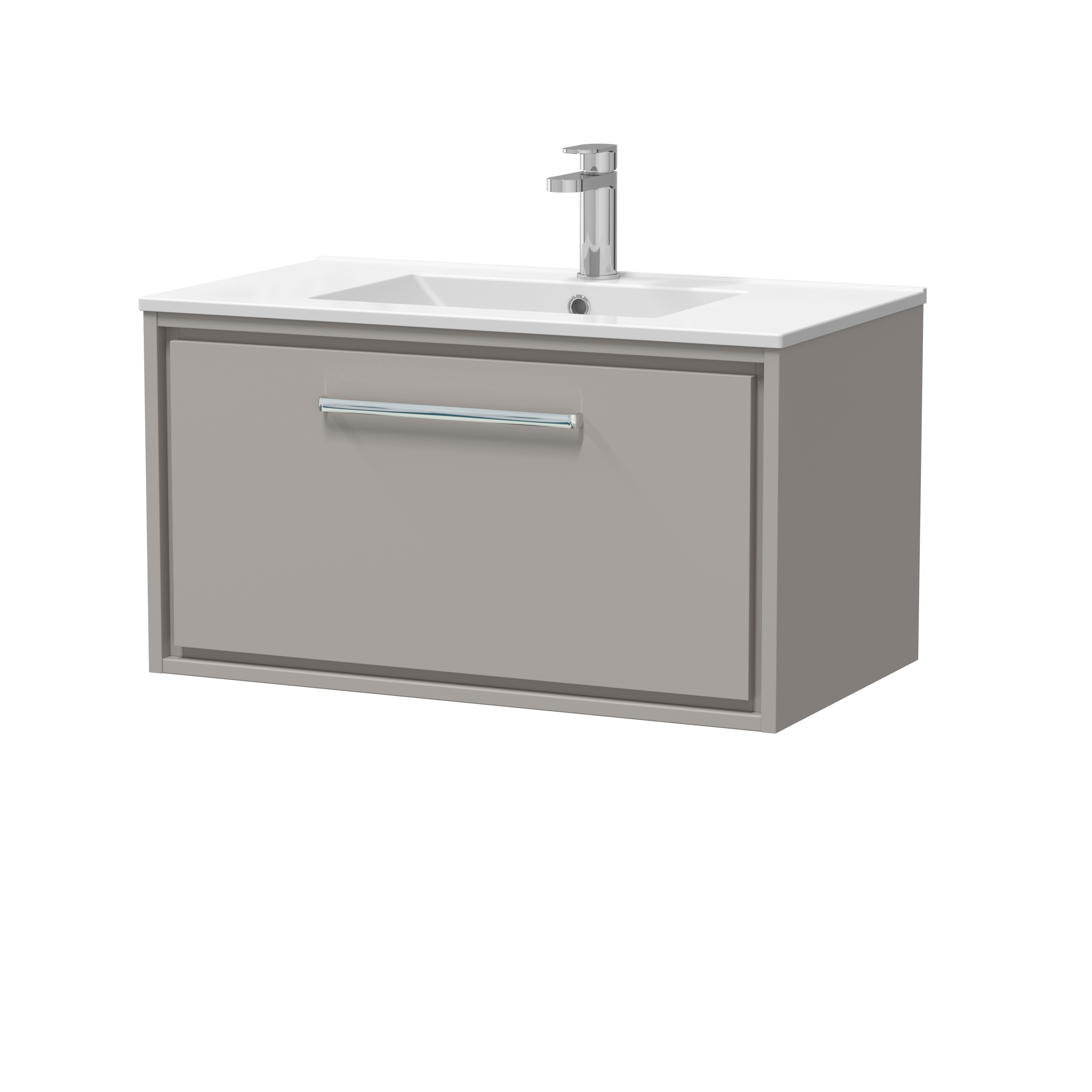 Hudson Reed Lille Pebble Grey 800mm Single Drawer Vanity with Basin 1 Tap Hole LIL3225C