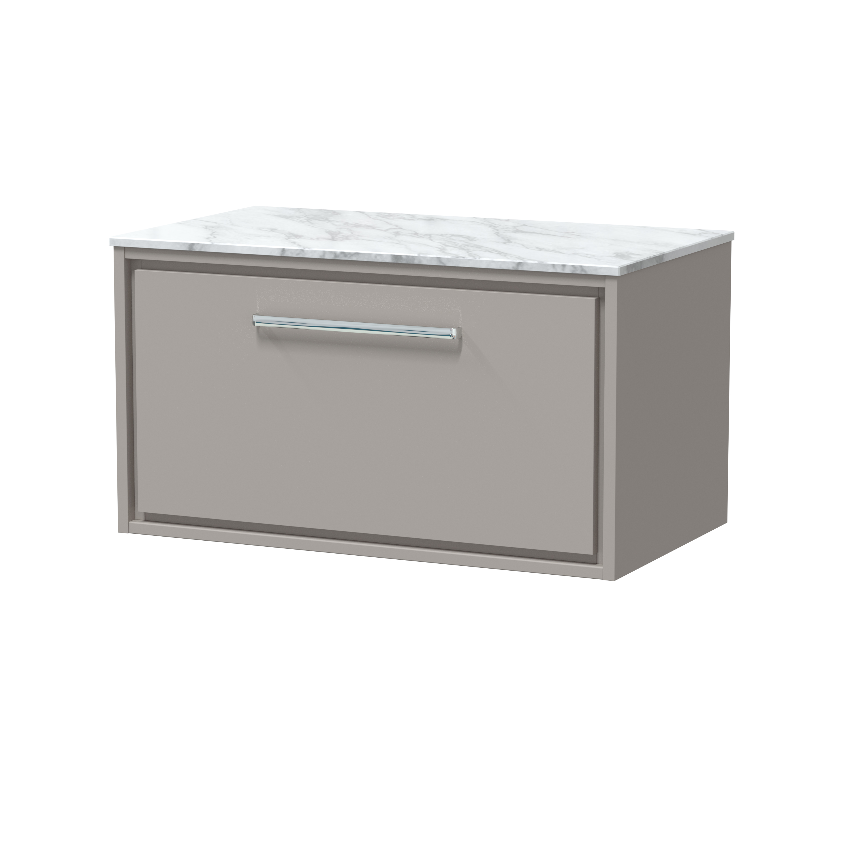 Hudson Reed Lille Pebble Grey 800mm Wall Hung Vanity with Marble Worktop LIL3225CMT
