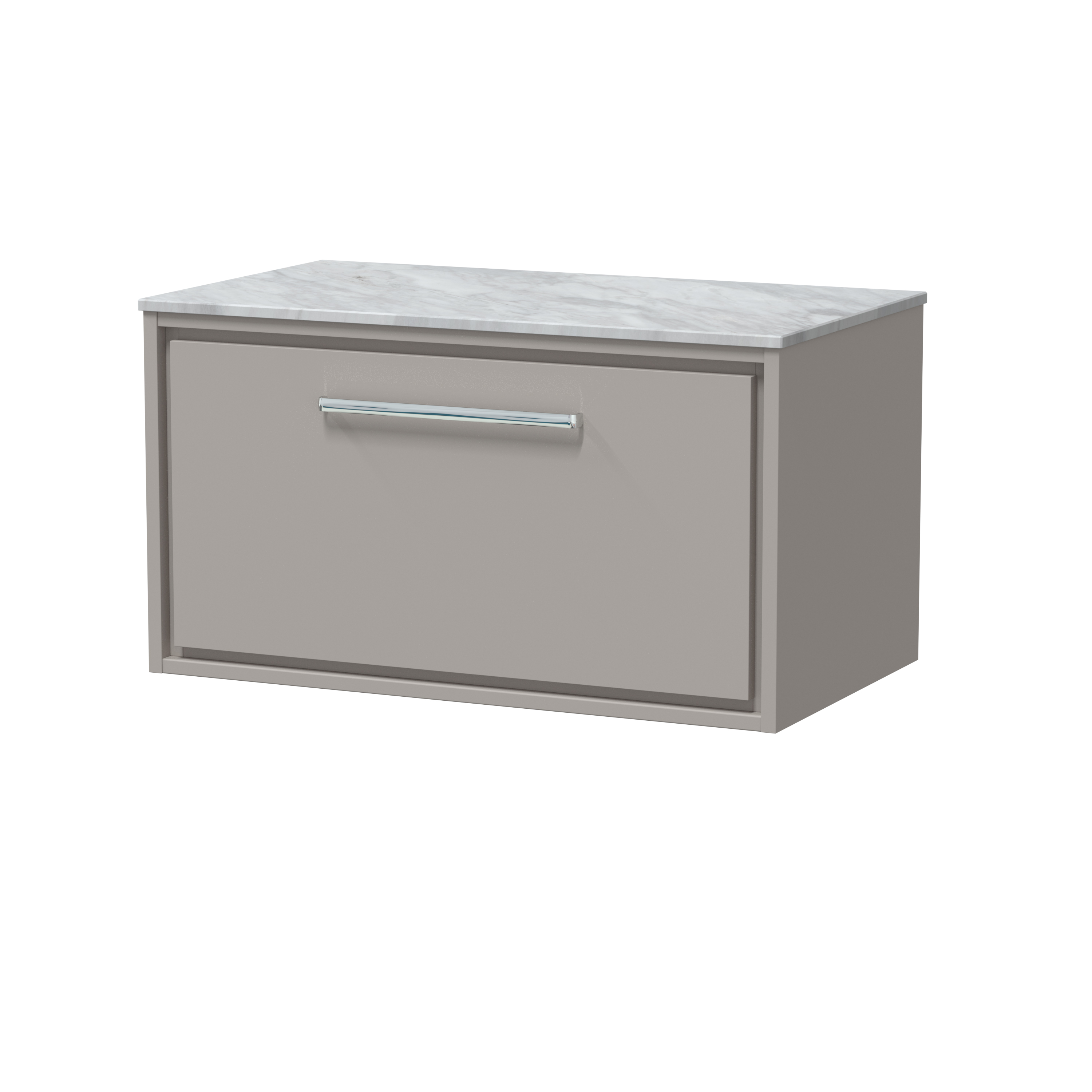 Hudson Reed Lille Pebble Grey 800mm Wall Hung Vanity with Marble Worktop LIL3225GMT