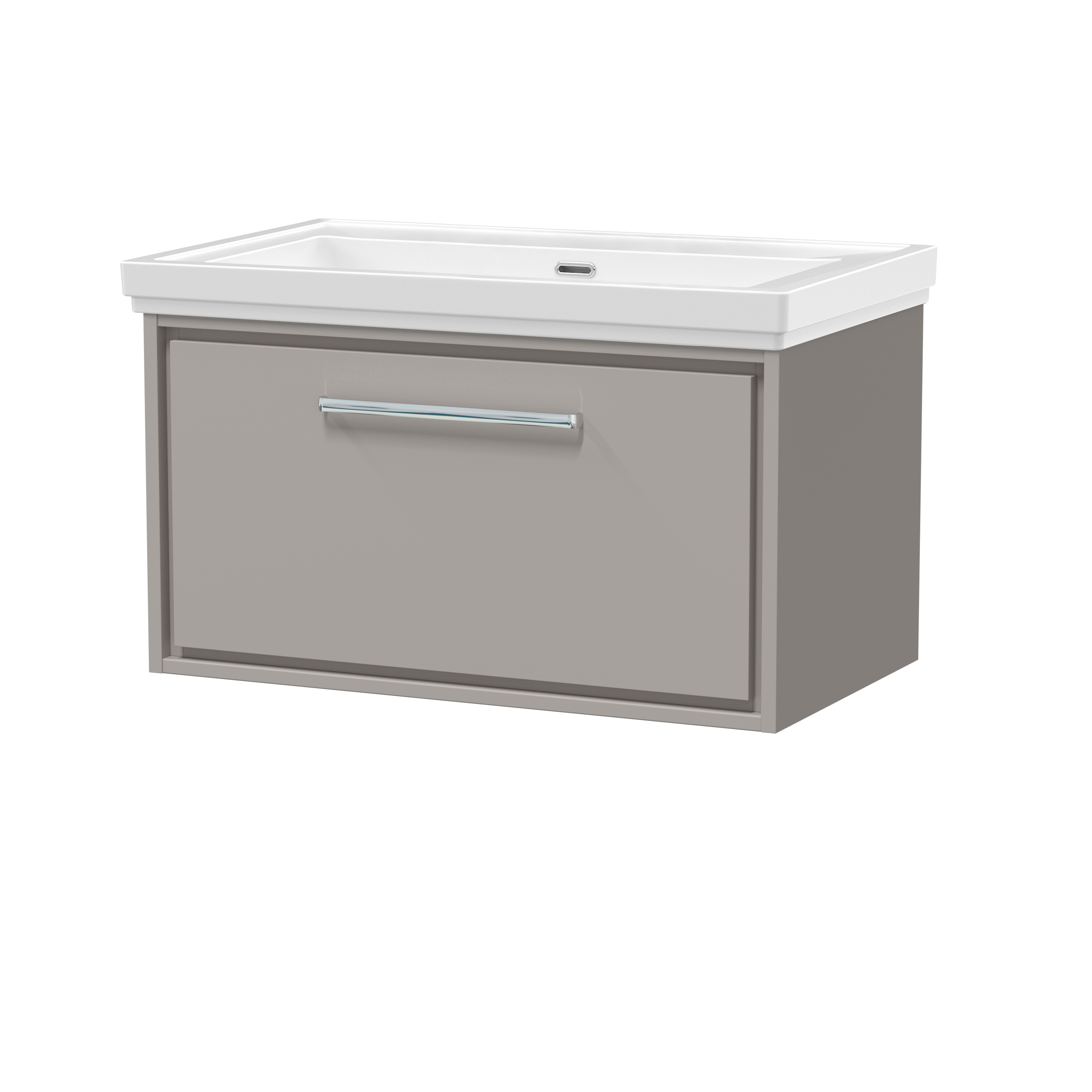 Hudson Reed Lille Pebble Grey 800mm Wall Hung Vanity with Basin 0 Tap Hole LIL3225H