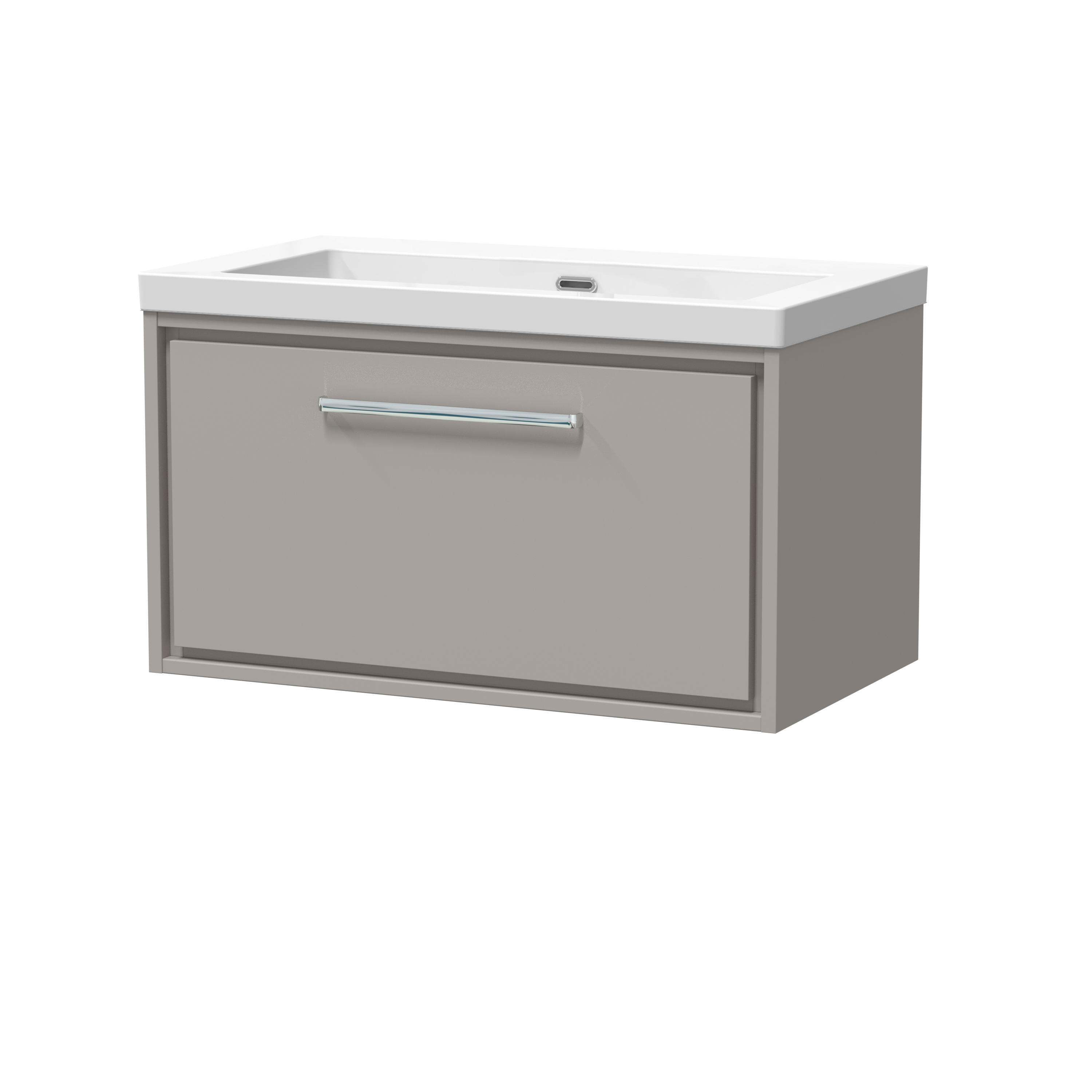 Hudson Reed Lille Pebble Grey 800mm Wall Hung Vanity with Basin 0 Tap Hole LIL3225K