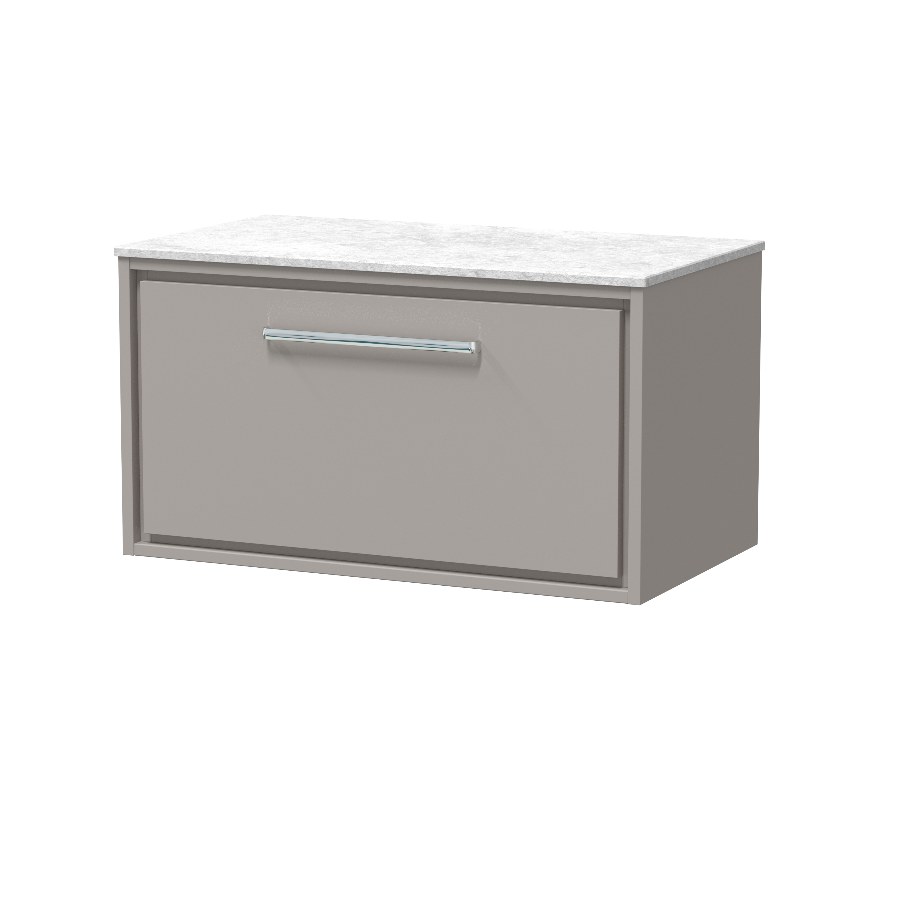 Hudson Reed Lille Pebble Grey 800mm Wall Hung Vanity with Marble Worktop LIL3225WMT