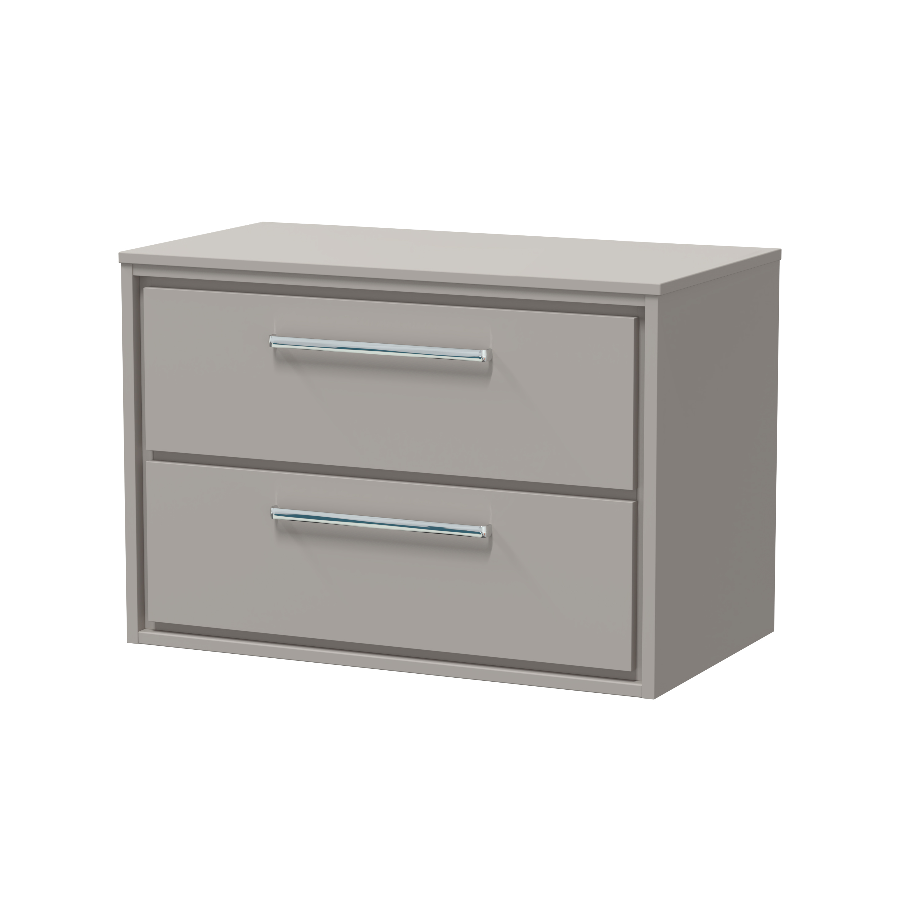 Hudson Reed Lille Pebble Grey 800mm Wall Hung 2 Drawer Vanity with Worktop LIL3226W
