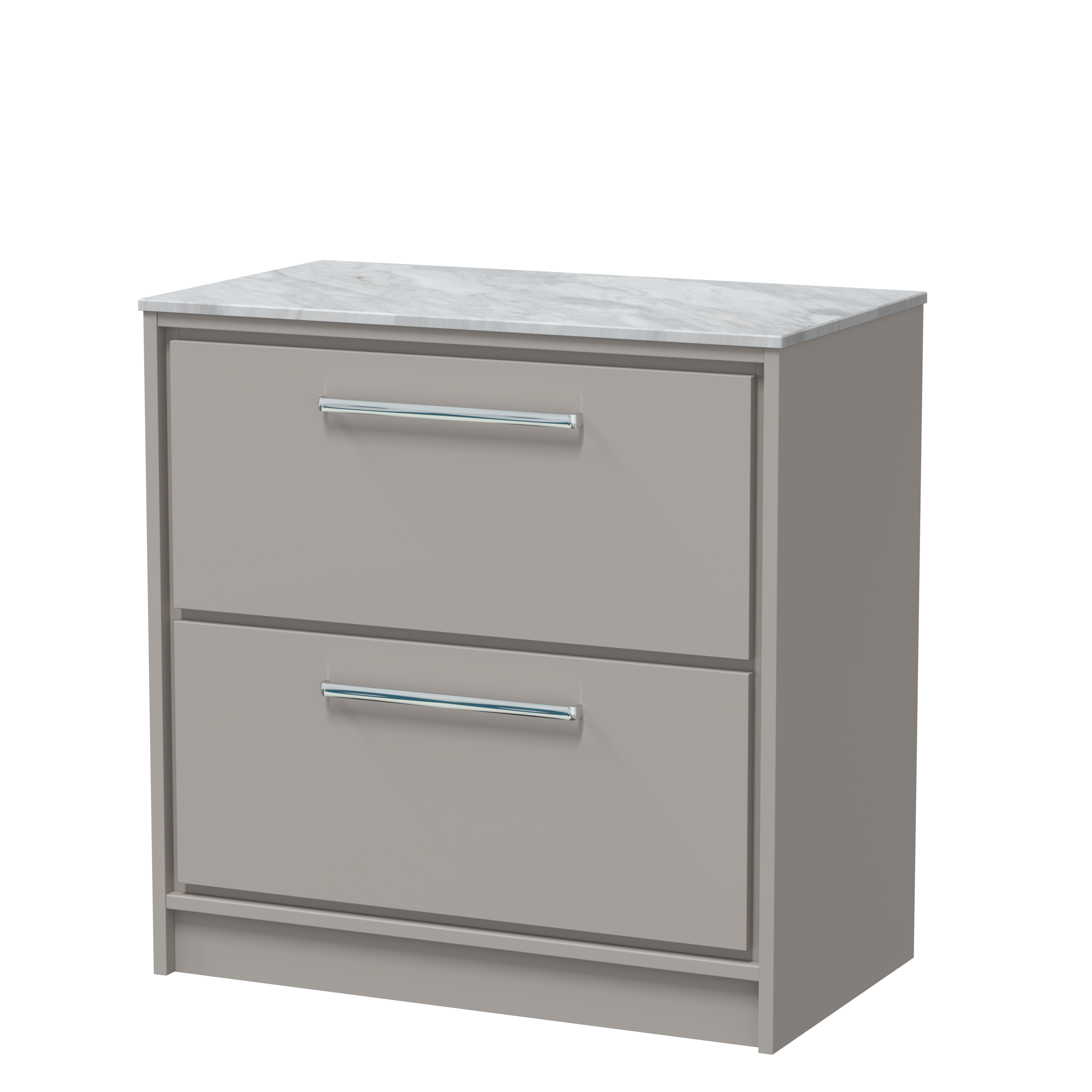 Hudson Reed Lille Pebble Grey 800mm Floor Standing 2 Drawer Vanity with Marble Worktop LIL3235GMT