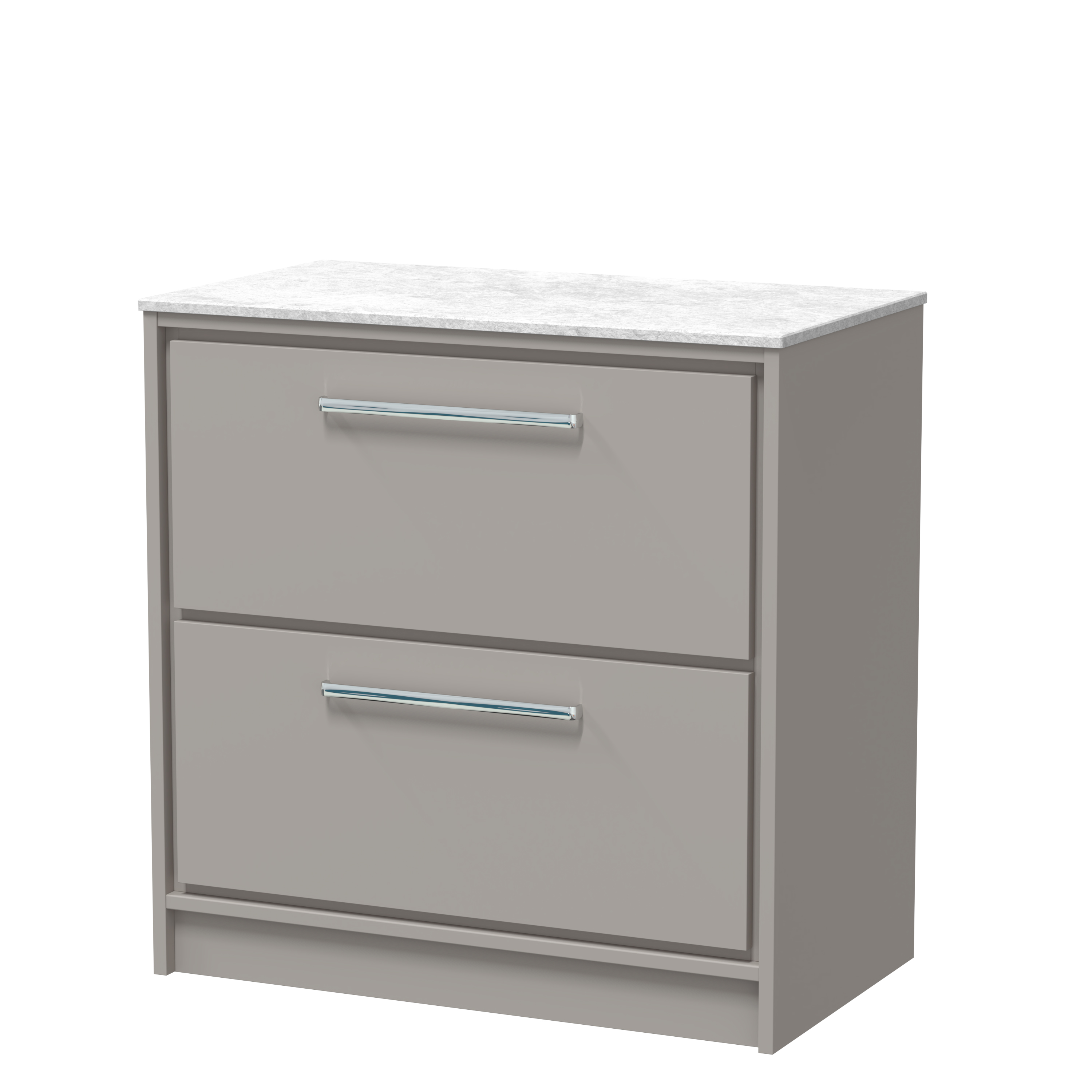 Hudson Reed Lille Pebble Grey 800mm Floor Standing 2 Drawer Vanity with Marble Worktop LIL3235WMT