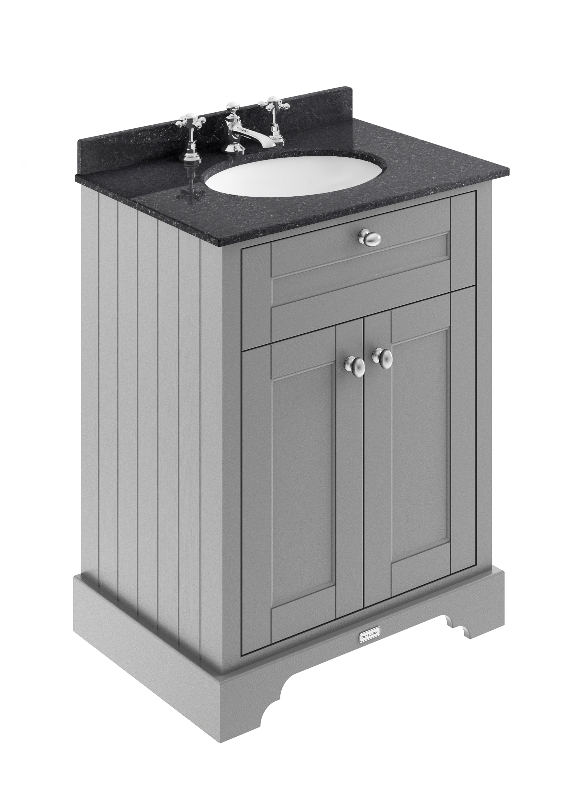Hudson Reed Old London Storm Grey 600mm Vanity Unit and Marble Top 3TH LOF224