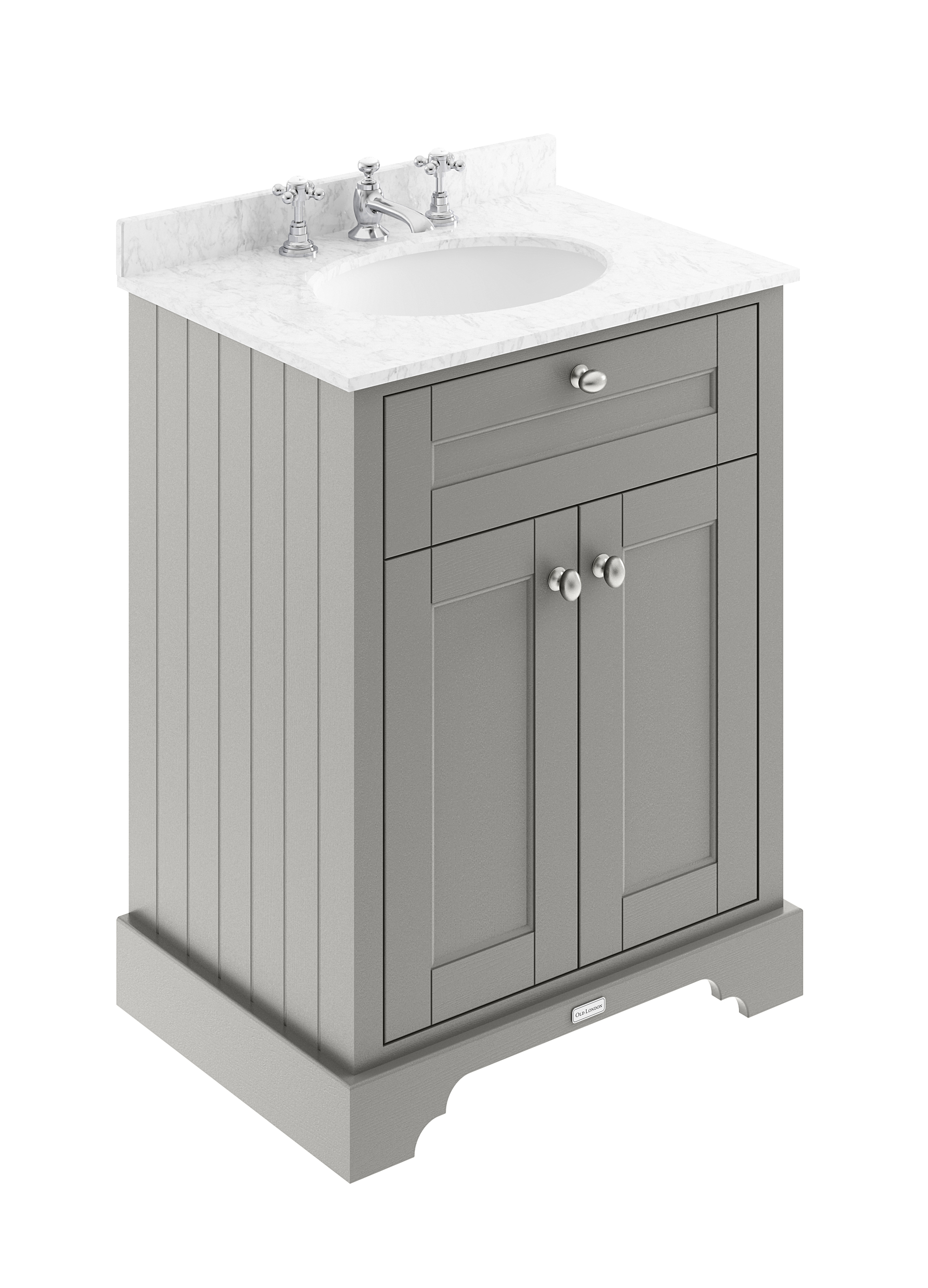 Hudson Reed Old London Storm Grey 600mm Vanity Unit and Marble Top 3TH LOF226