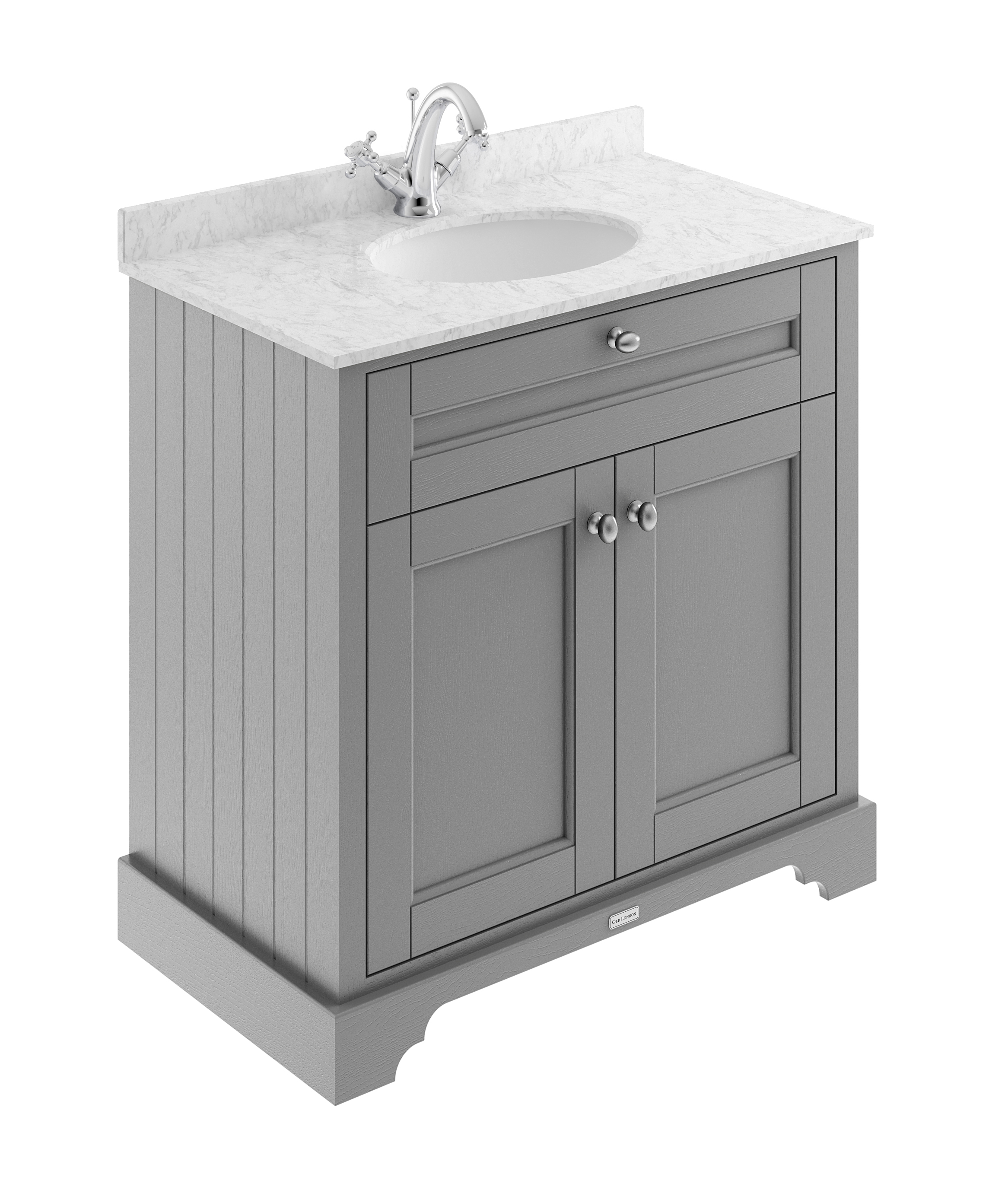 Hudson Reed Old London Storm Grey 800mm Vanity Unit and Marble Top 1TH LOF229