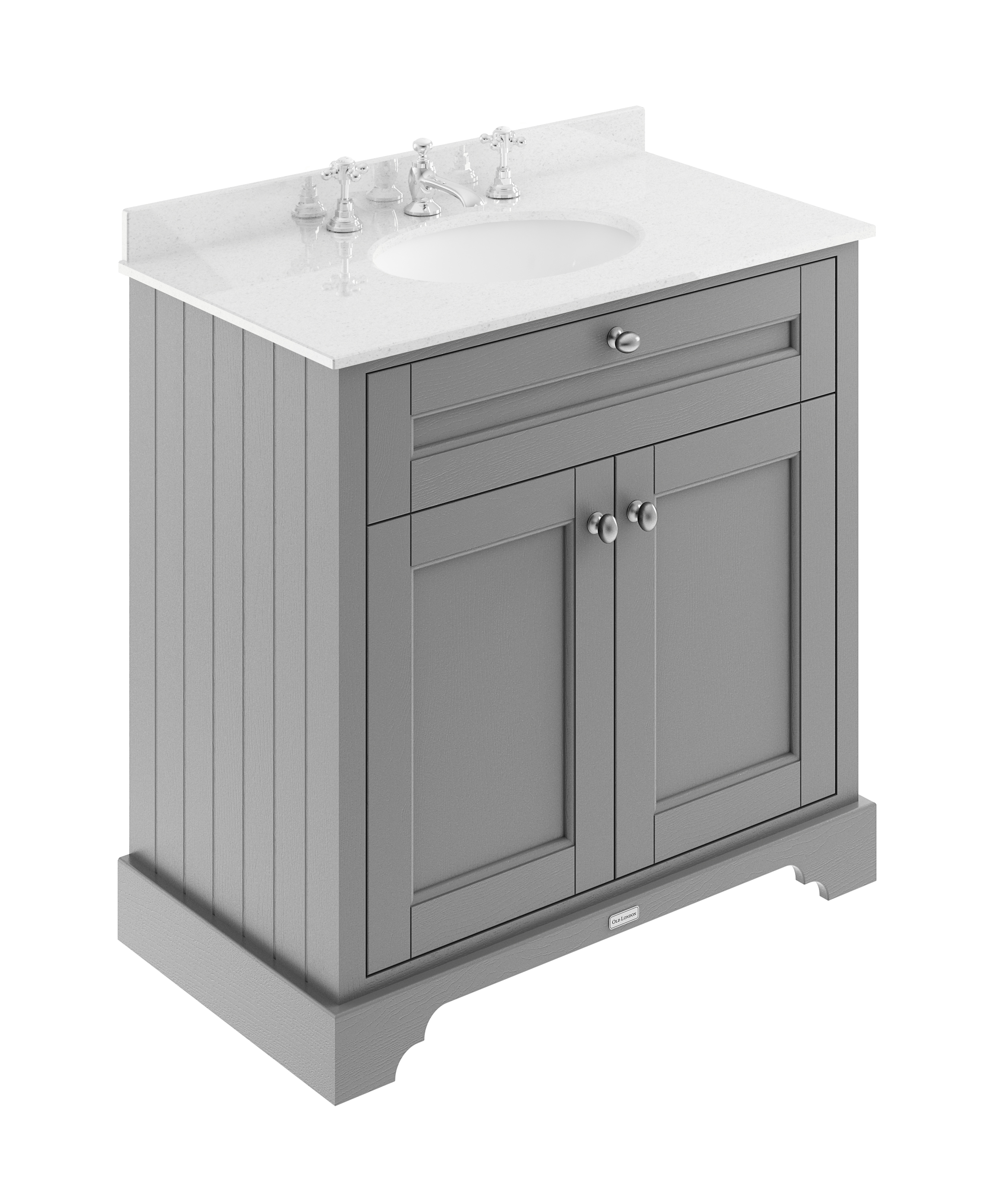 Hudson Reed Old London Storm Grey 800mm Vanity Unit and Marble Top 3TH LOF231