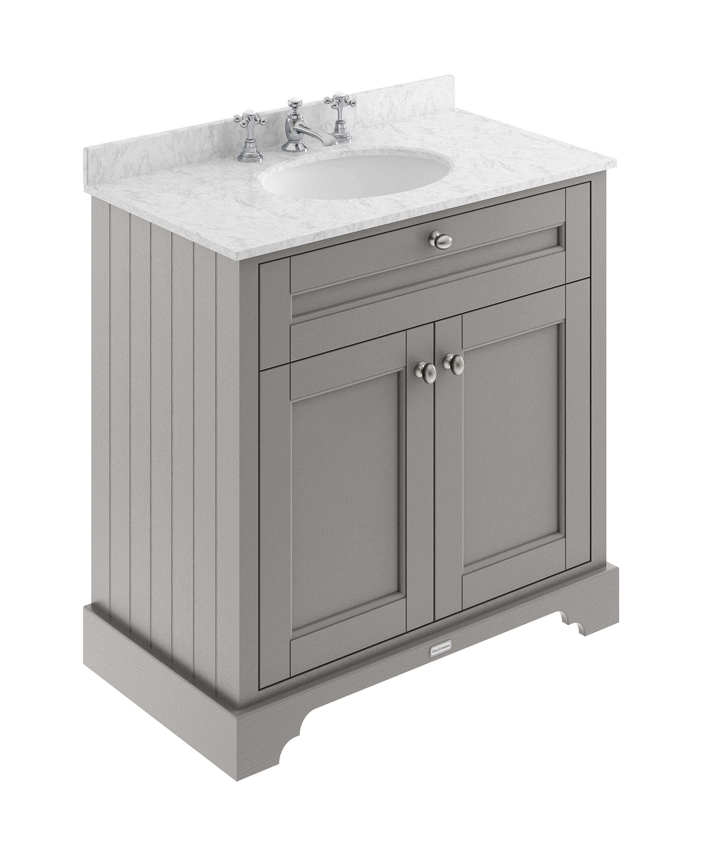 Hudson Reed Old London Storm Grey 800mm Vanity Unit and Marble Top 3TH LOF232