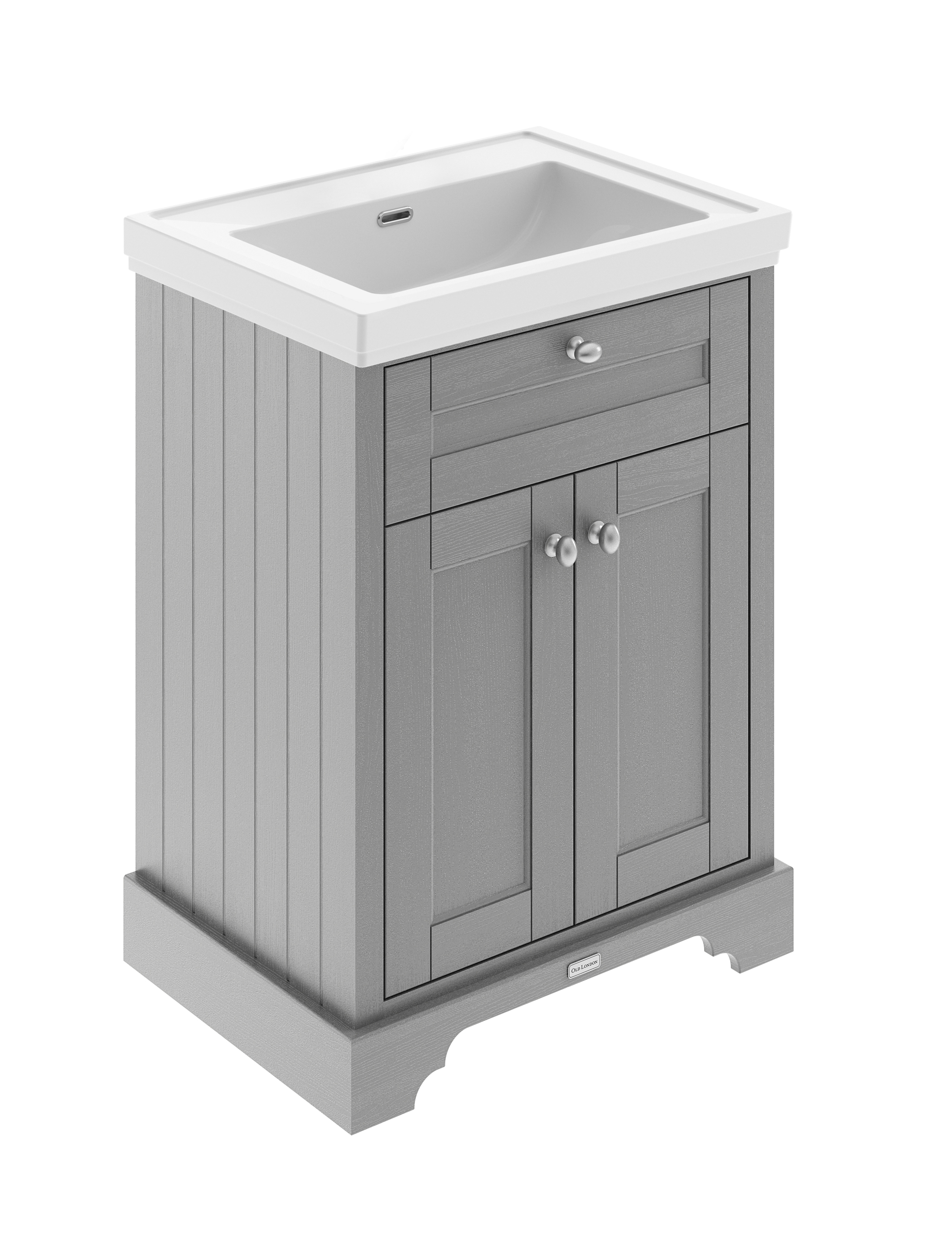 Hudson Reed Old London Storm Grey 600mm 2 Door Vanity Unit and Classic Basin 0TH LOF244
