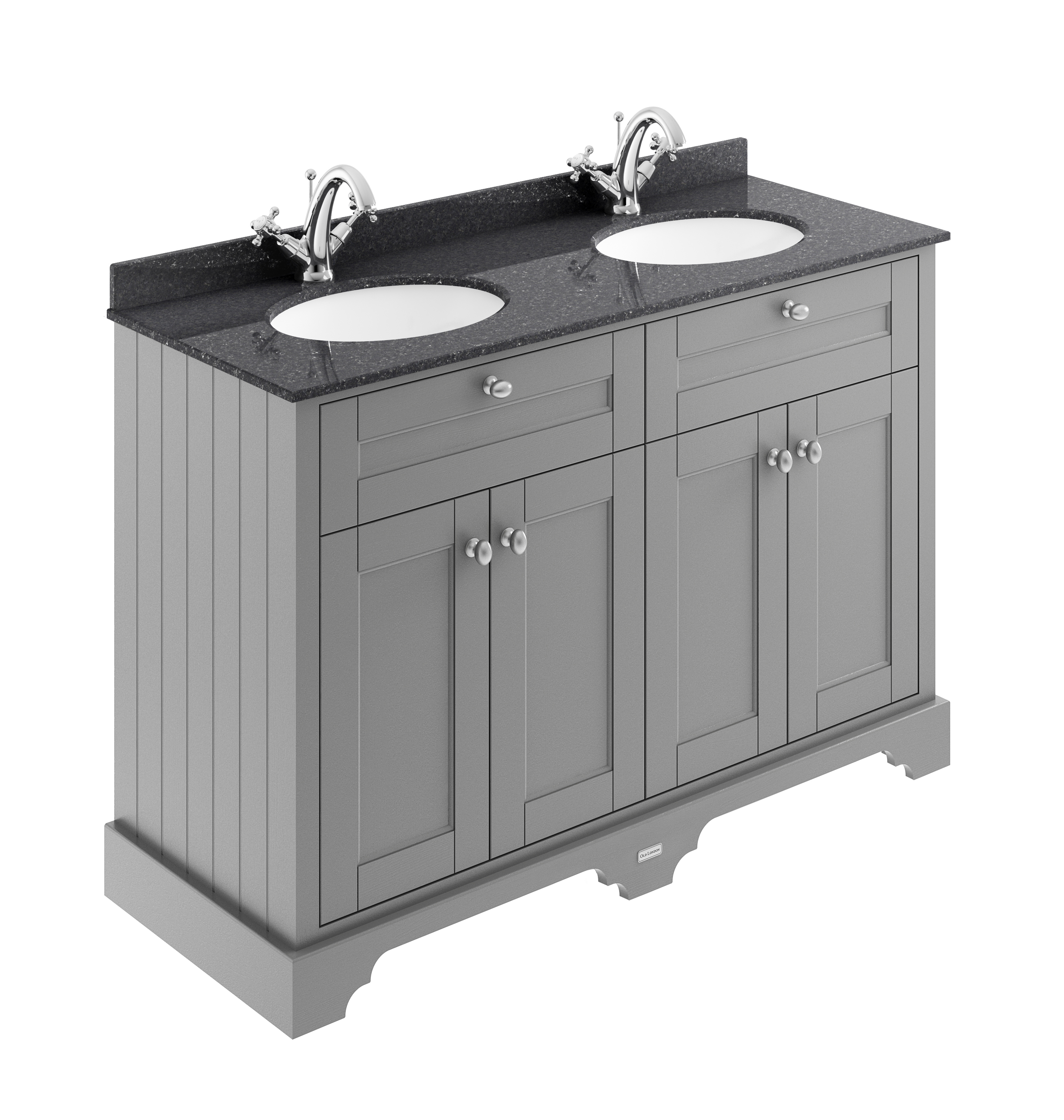 Hudson Reed Old London Storm Grey 1200mm Vanity Unit and Double Marble Top 1TH LOF263