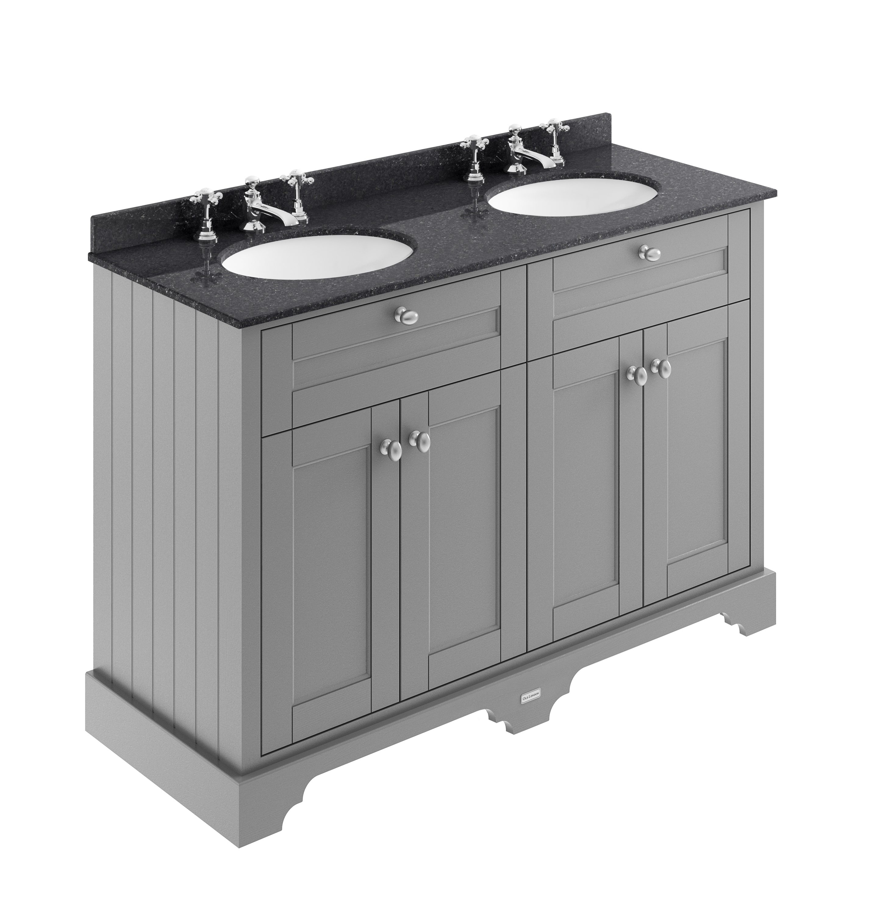 Hudson Reed Old London Storm Grey 1200mm Vanity Unit and Double Marble Top 3TH LOF266