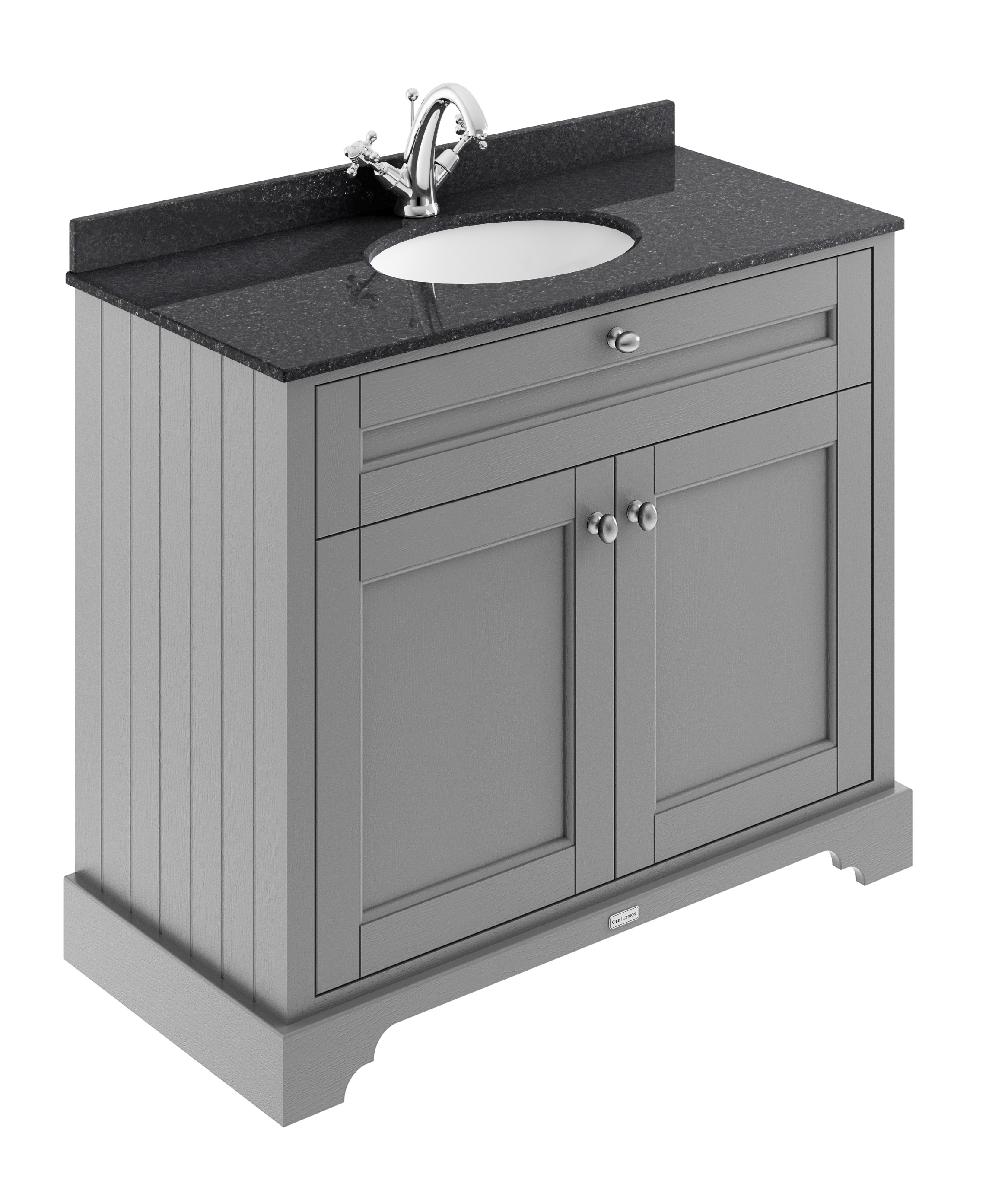 Hudson Reed Old London Storm Grey 1000mm Vanity Unit and Marble Top 1TH LOF276