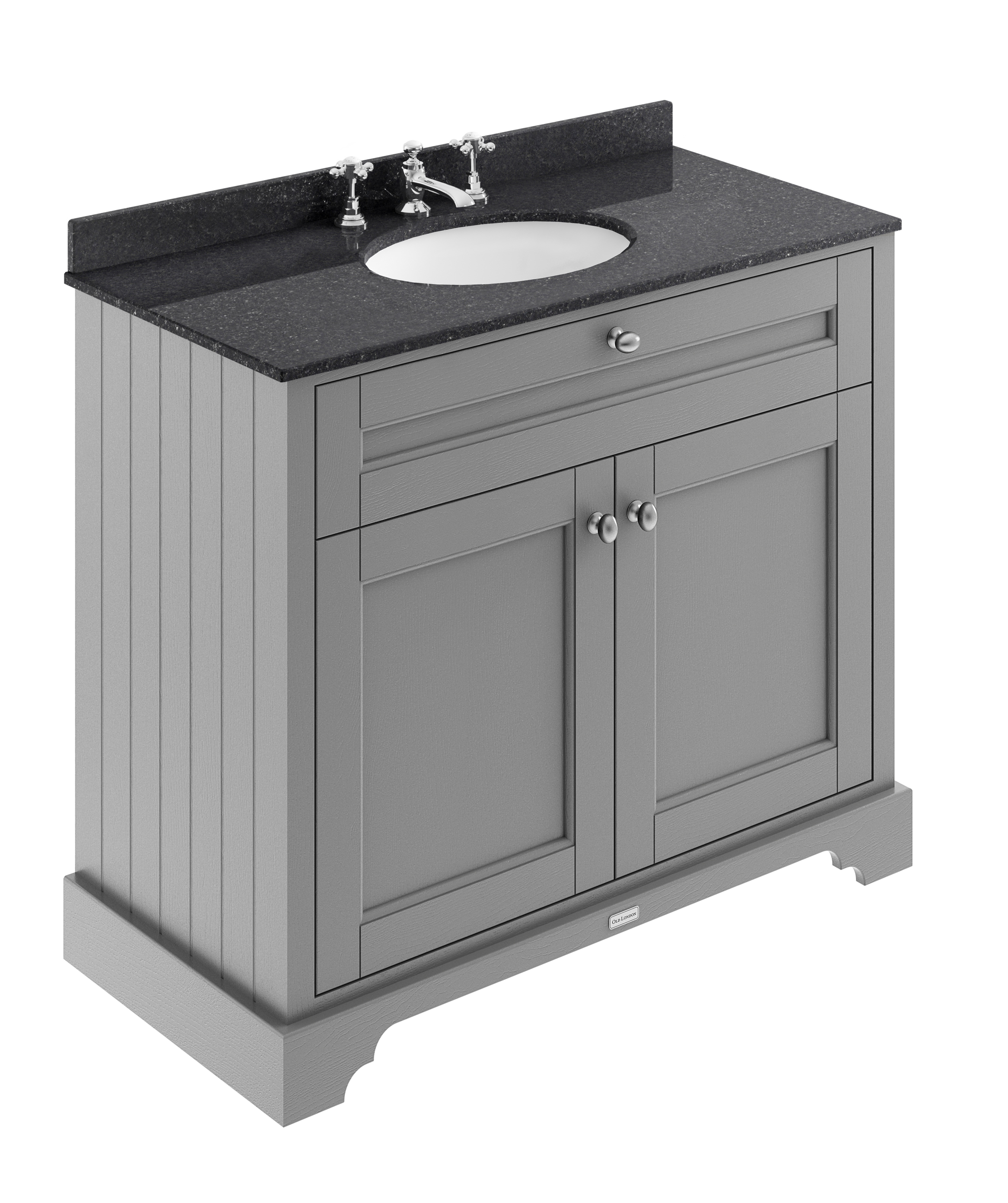 Hudson Reed Old London Storm Grey 1000mm Vanity Unit and Marble Top 3TH LOF279