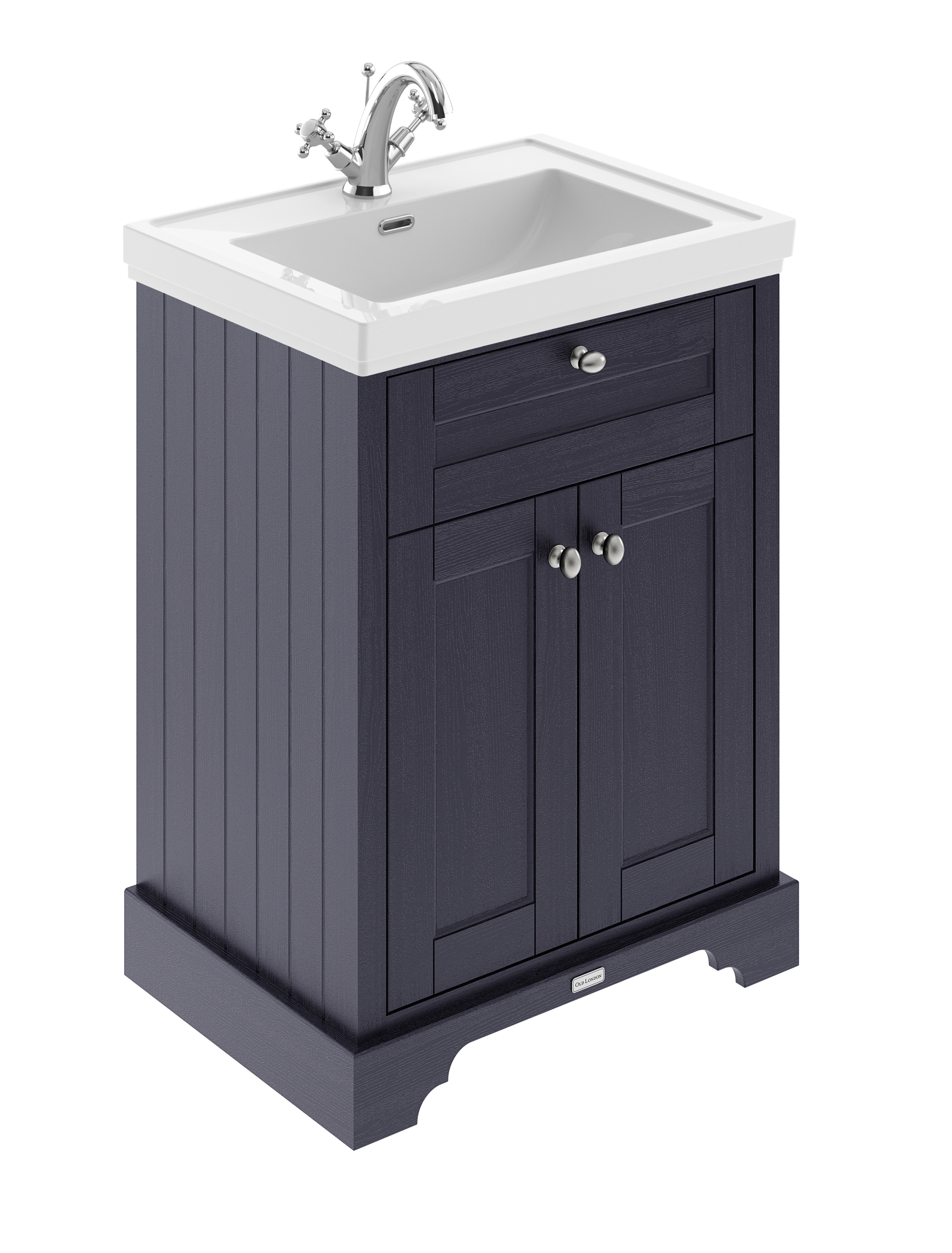 Hudson Reed Old London Twilight Blue 600mm 2 Door Unit and Contemporary Fireclay Basin 1TH LOF301